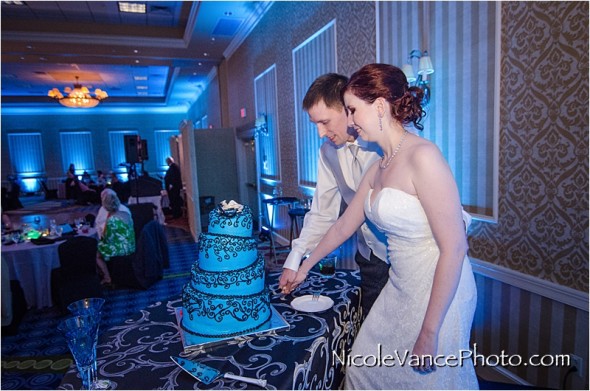 Richmond Weddings, RIchmond Wedding Photography, Wyndham Virginia Crossings Wedding, Nicole Vance Photography, reception, cake, cake cutting