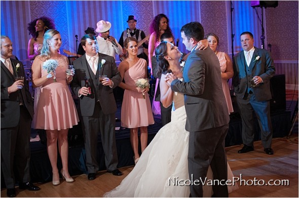 richmond weddings, richmond wedding photographer, wedding details, Nicole Vance Photography, Wyndham Virginia Crossings, reception, band, first dance