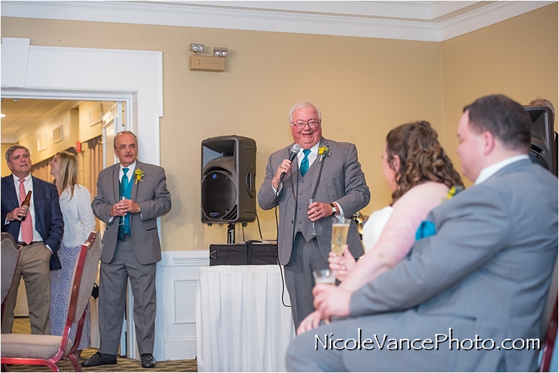 Nicole Vance Photography, Petersburg Wedding Photographer, Country Club of petersburg, reception, toasts