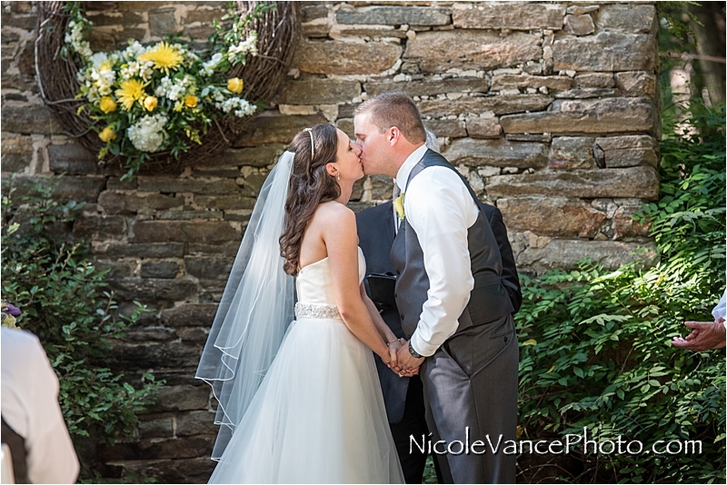 Nicole Vance Photography, Richmond Wedding Photographer, The Mill at Fine Creek Wedding, first kiss