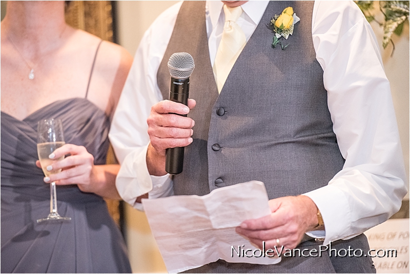 Nicole Vance Photography, Richmond Wedding Photographer, The Mill at Fine Creek Wedding, toast