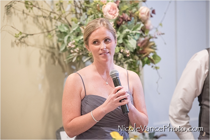 Nicole Vance Photography, Richmond Wedding Photographer, The Mill at Fine Creek Wedding, toast