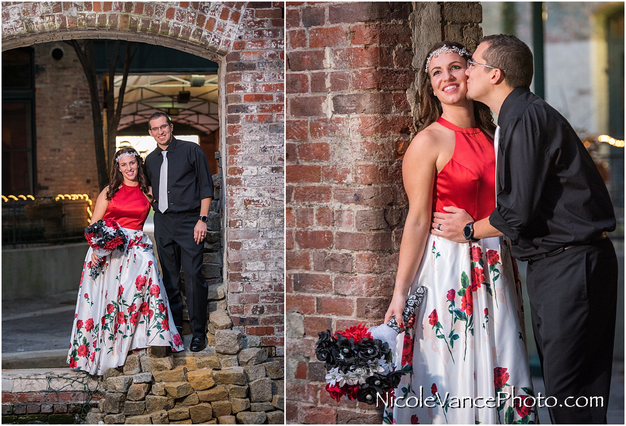 Bride and Groom Portraits at Bookbinders in Richmond, Virginia.