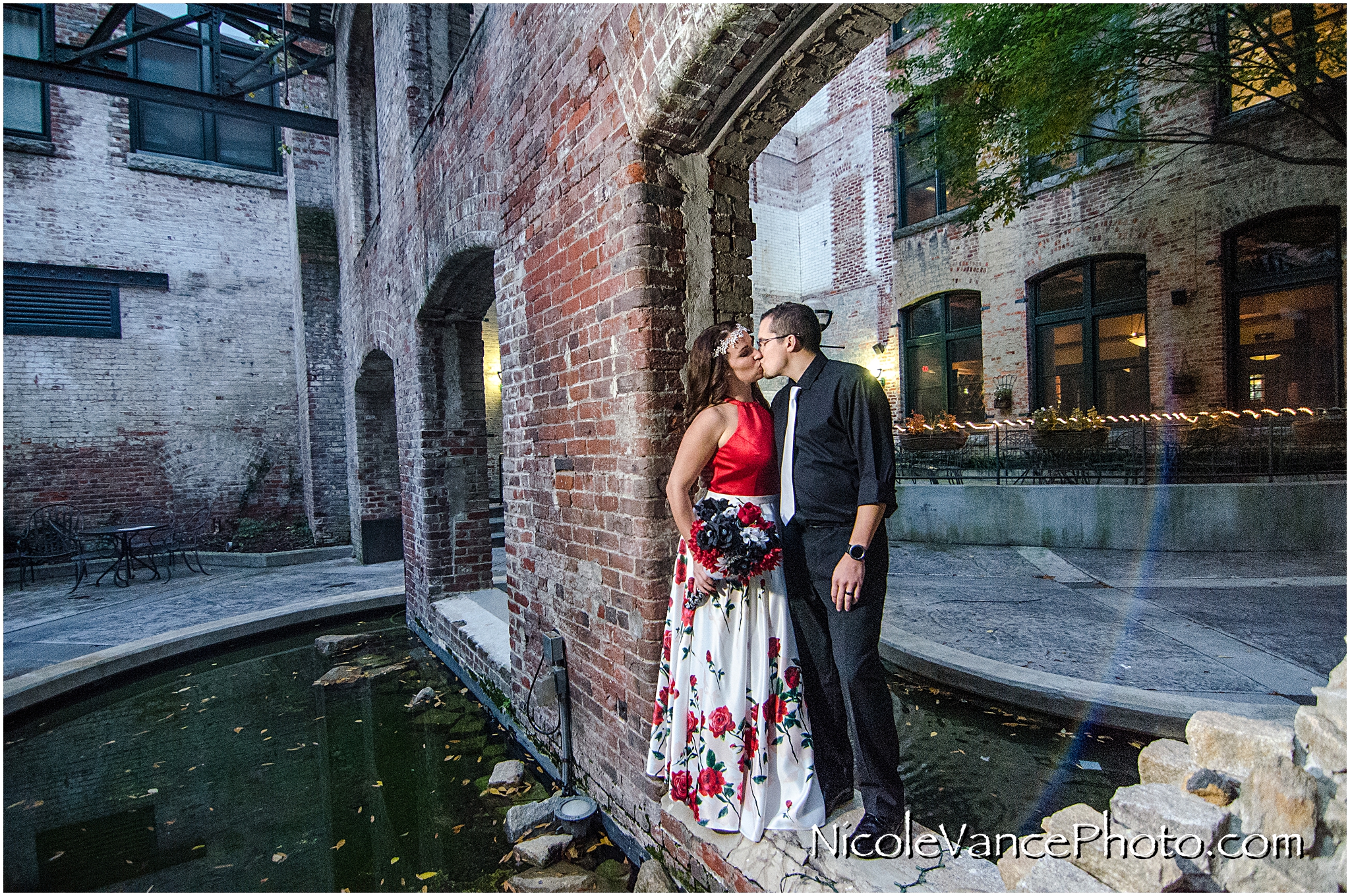 Bride and Groom Portraits at Bookbinders in Richmond, Virginia.