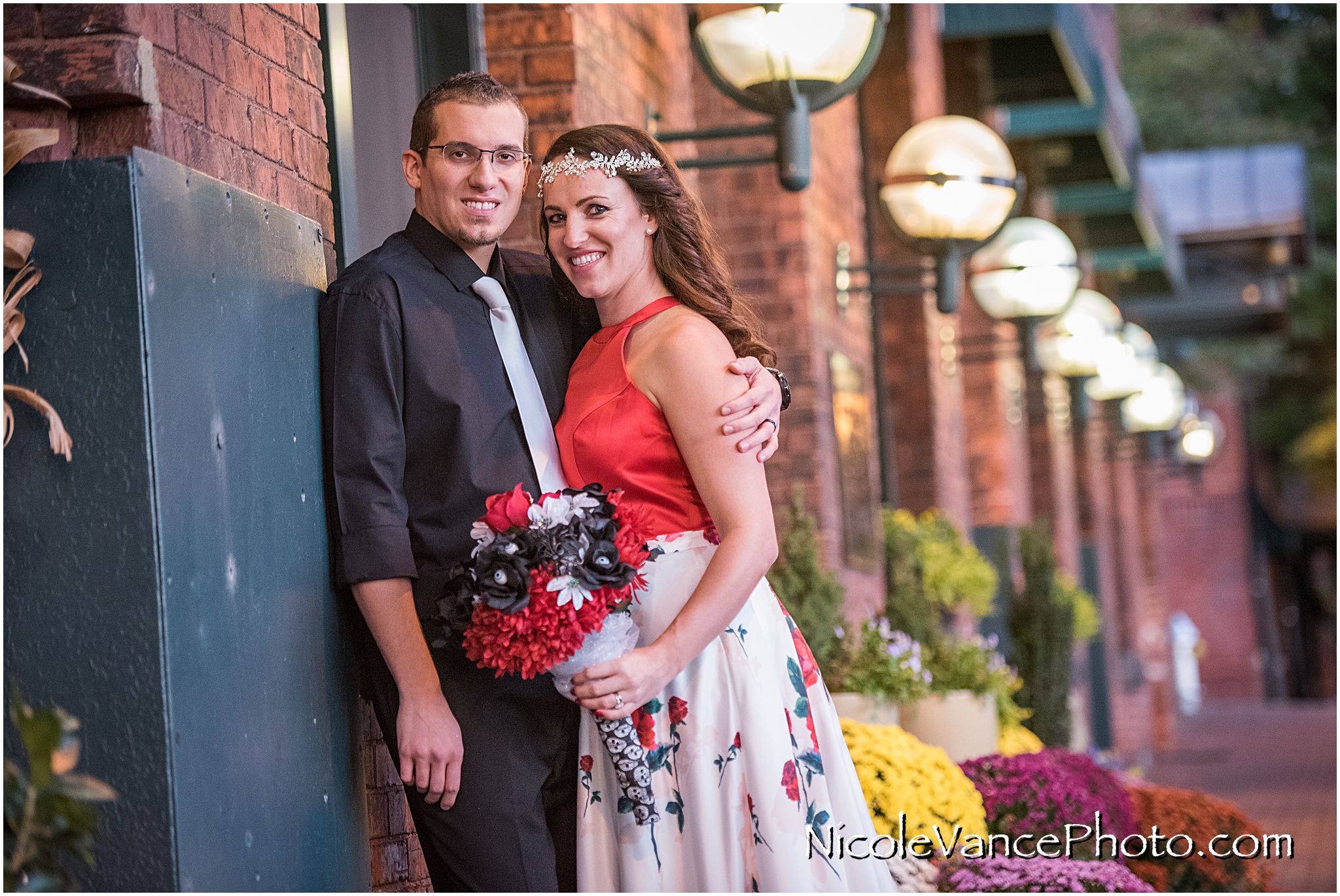Bride and Groom Portraits at Bookbinders in Richmond, Virginia.
