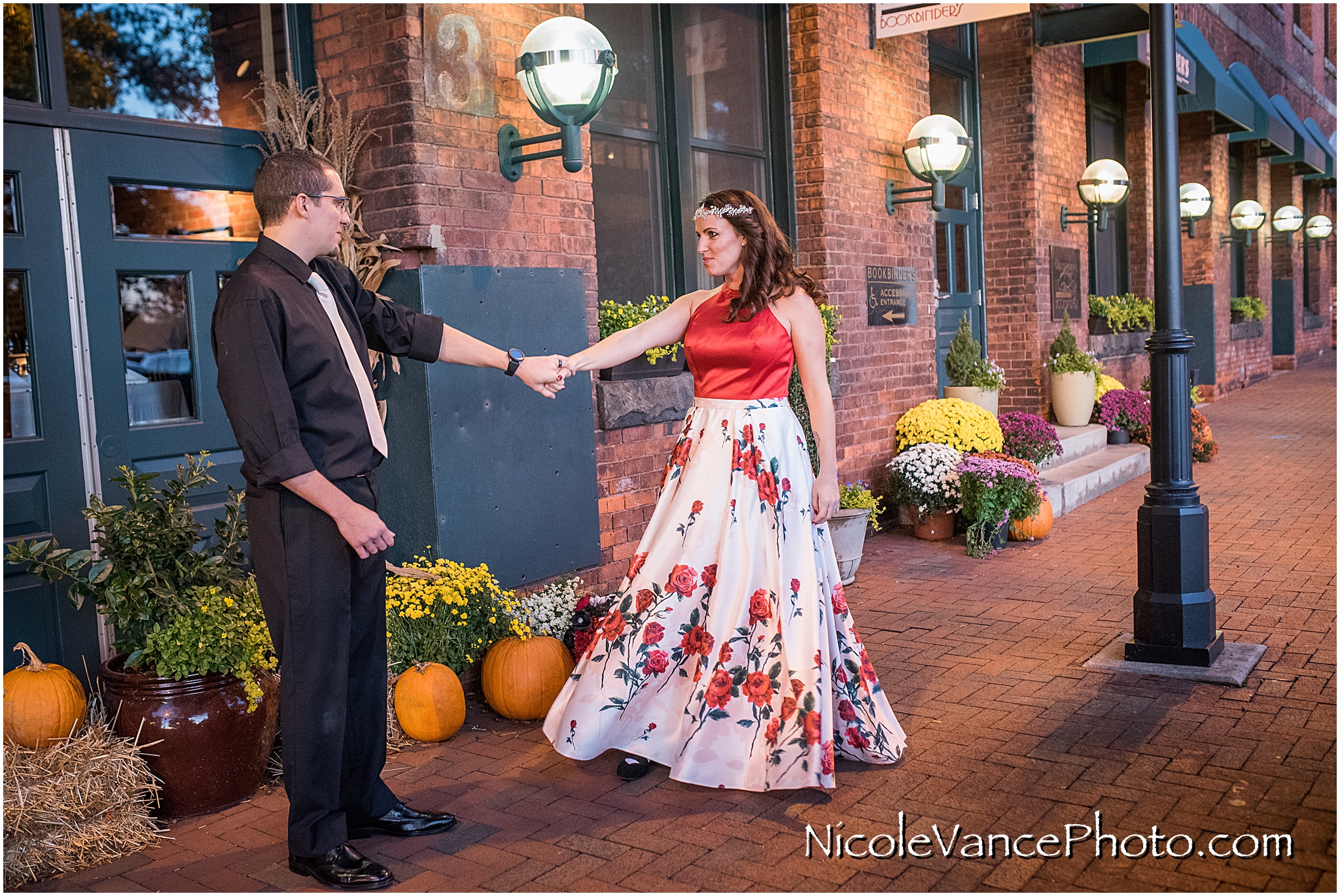 Bride and Groom Portraits at Bookbinders in Richmond, Virginia.