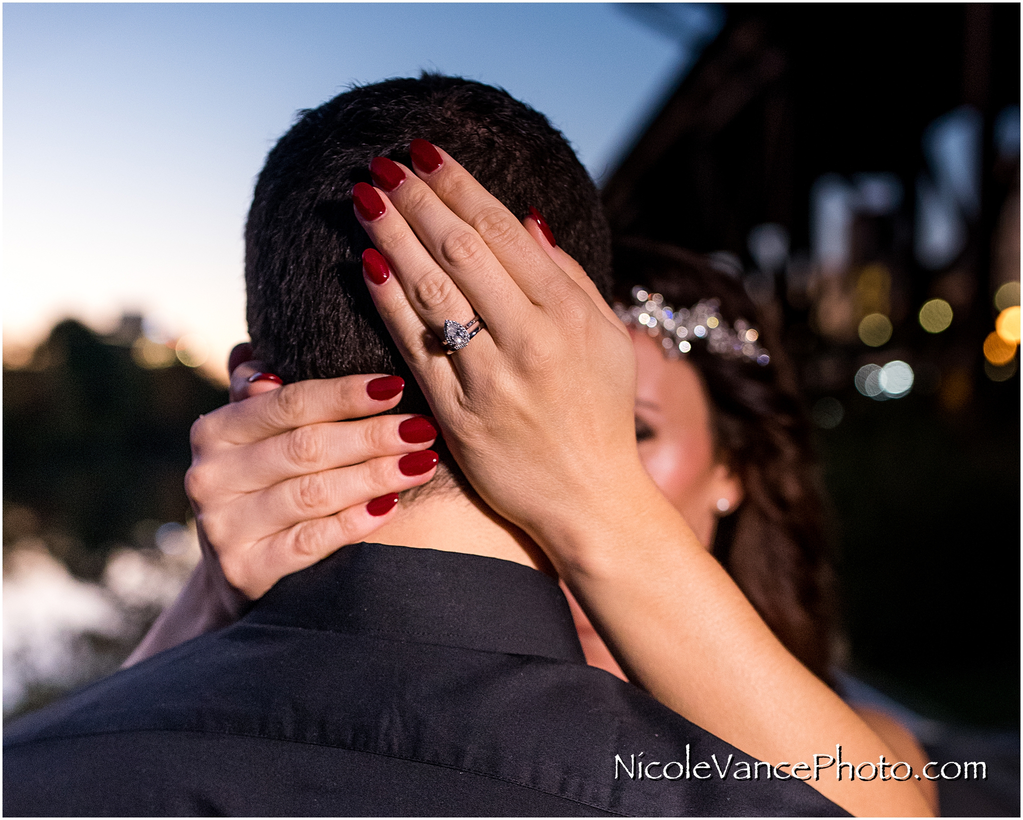 Ring detail taken during bride and groom Portraits near the Canal in Richmond Virginia.