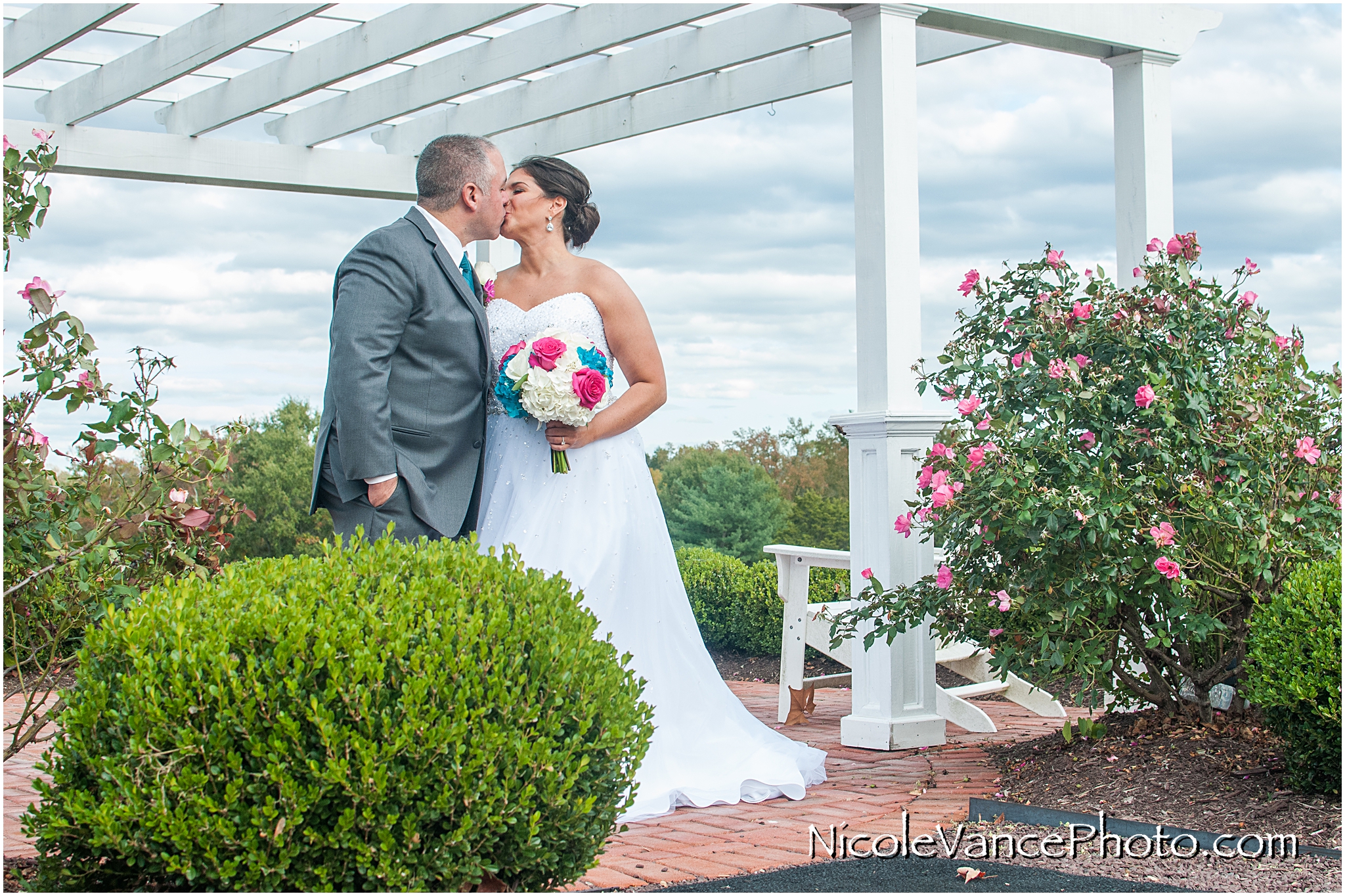 Bride and groom portraits at Virginia Crossings.