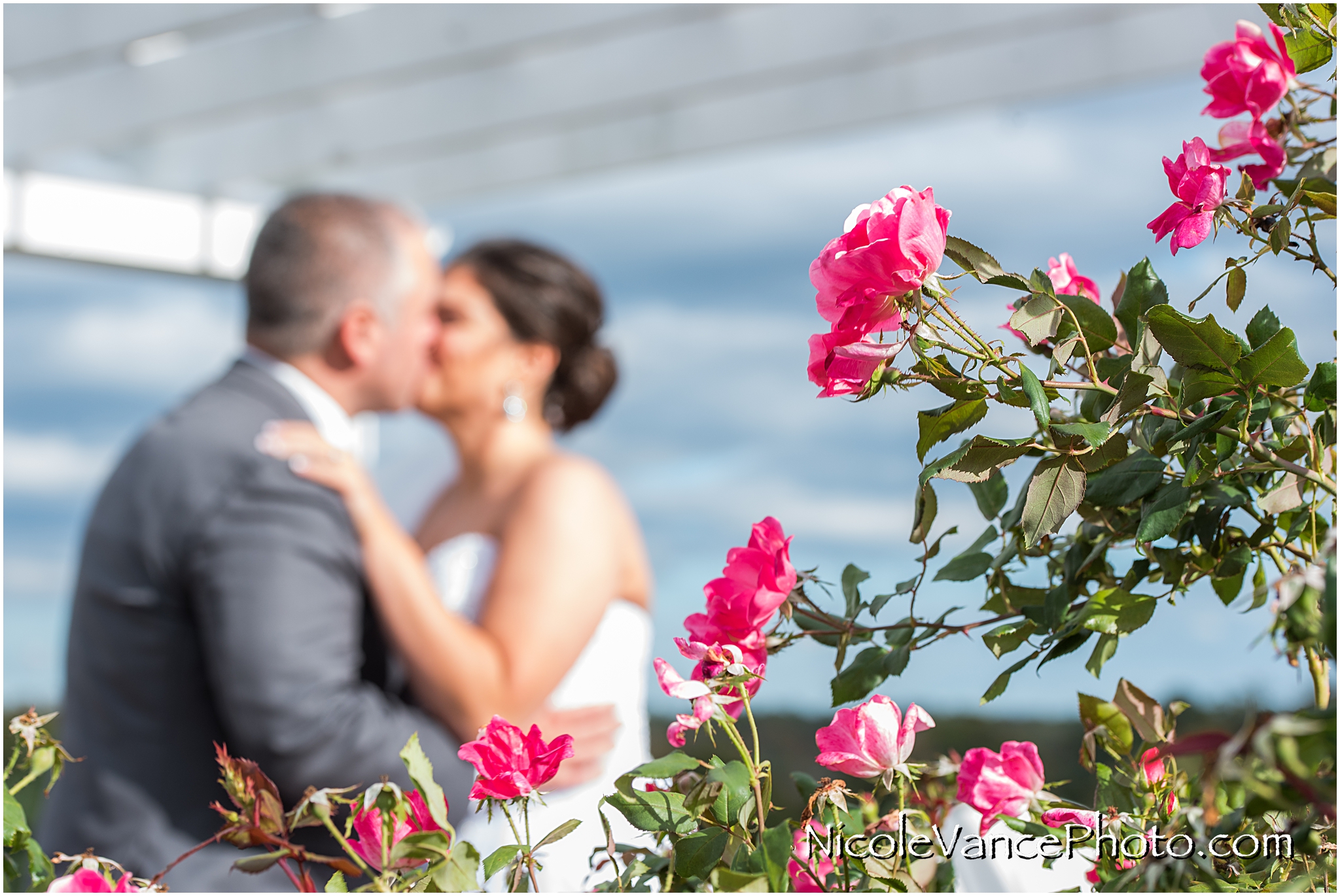 Bride and groom portraits at Virginia Crossings.