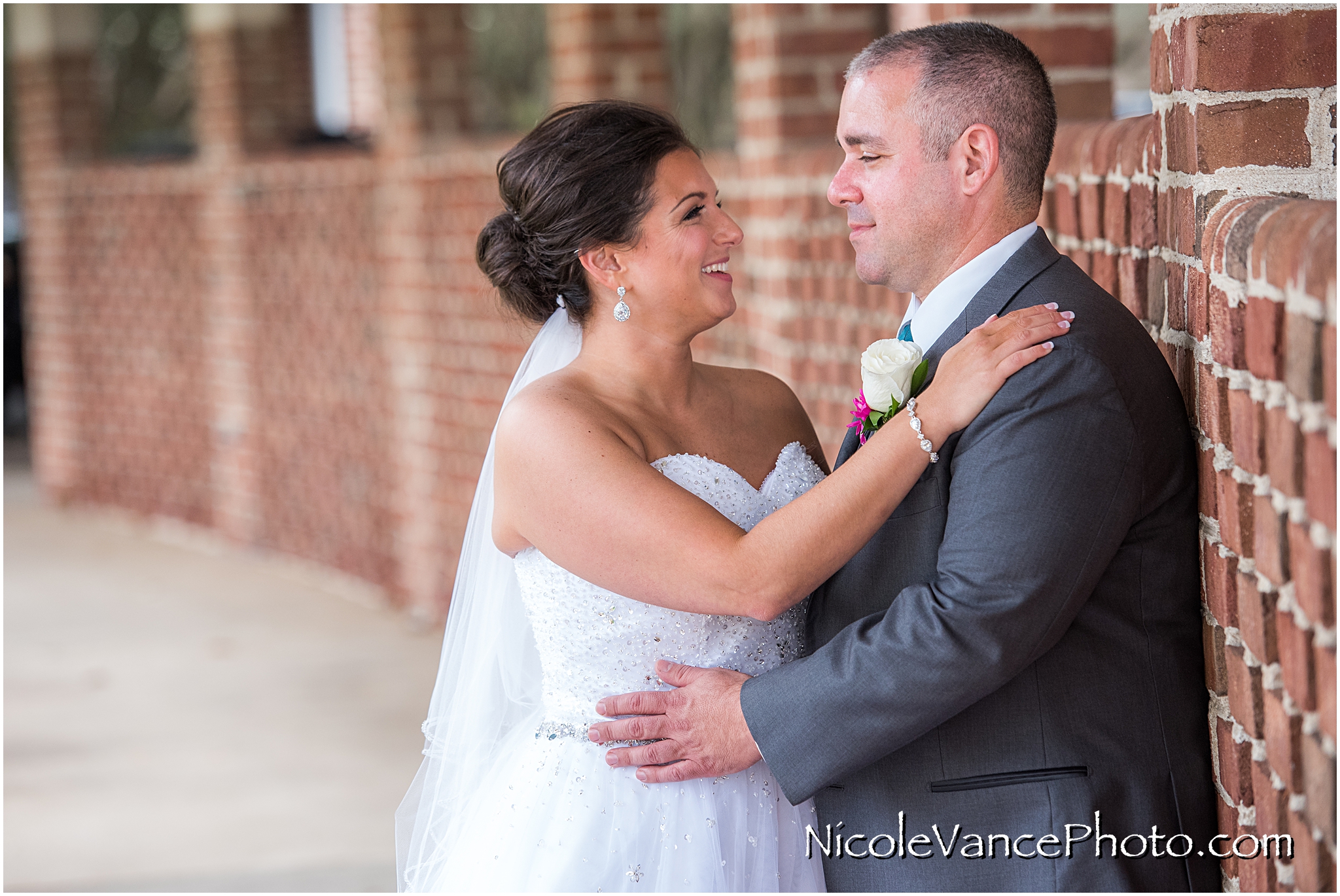 Bride and groom portraits at Virginia Crossings.