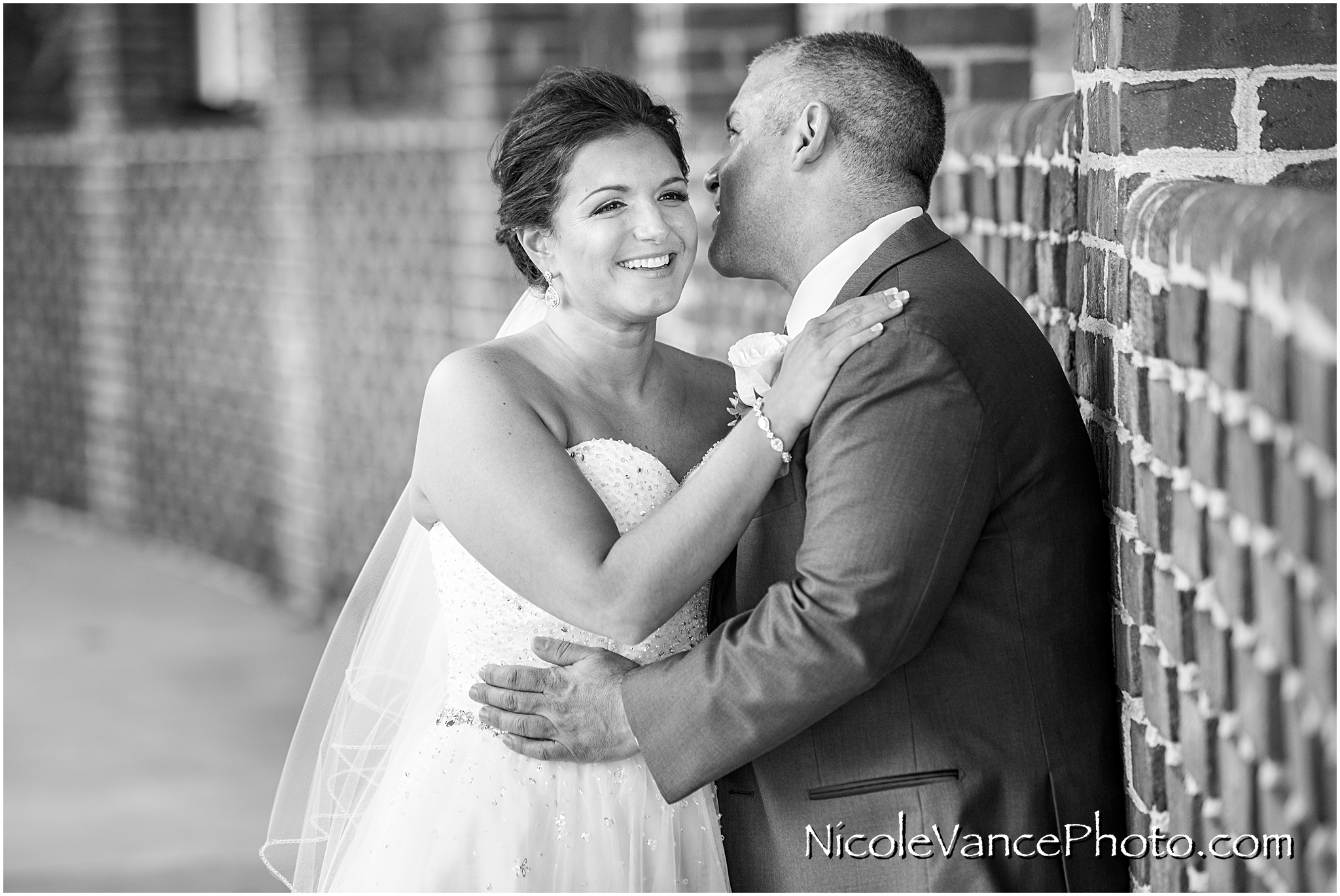 Bride and groom portraits at Virginia Crossings.