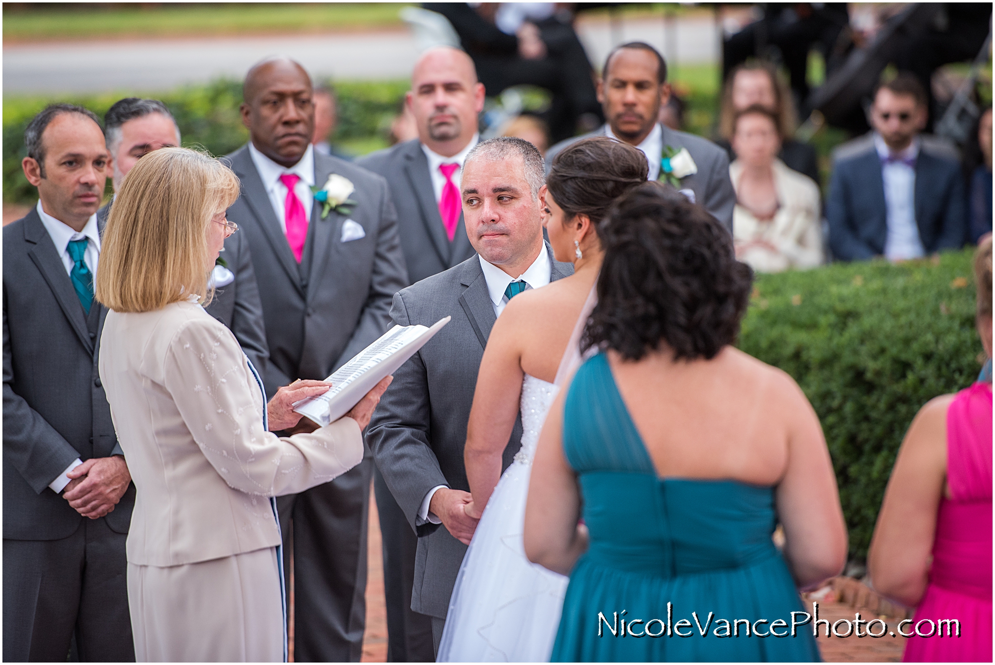 Wedding ceremony at Virginia Crossings.