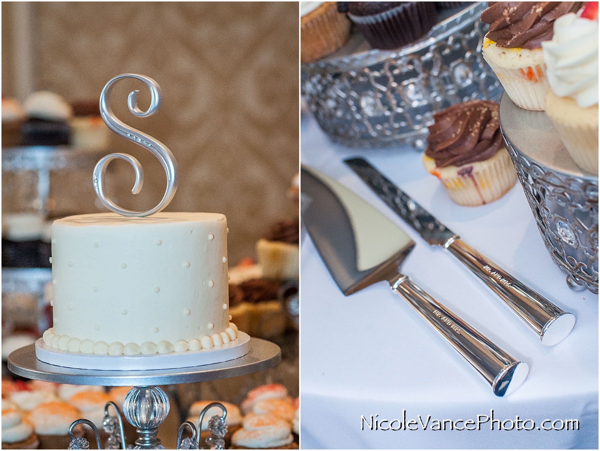 Wedding cake by Pearl's and Mr & Mrs Cake utensils.