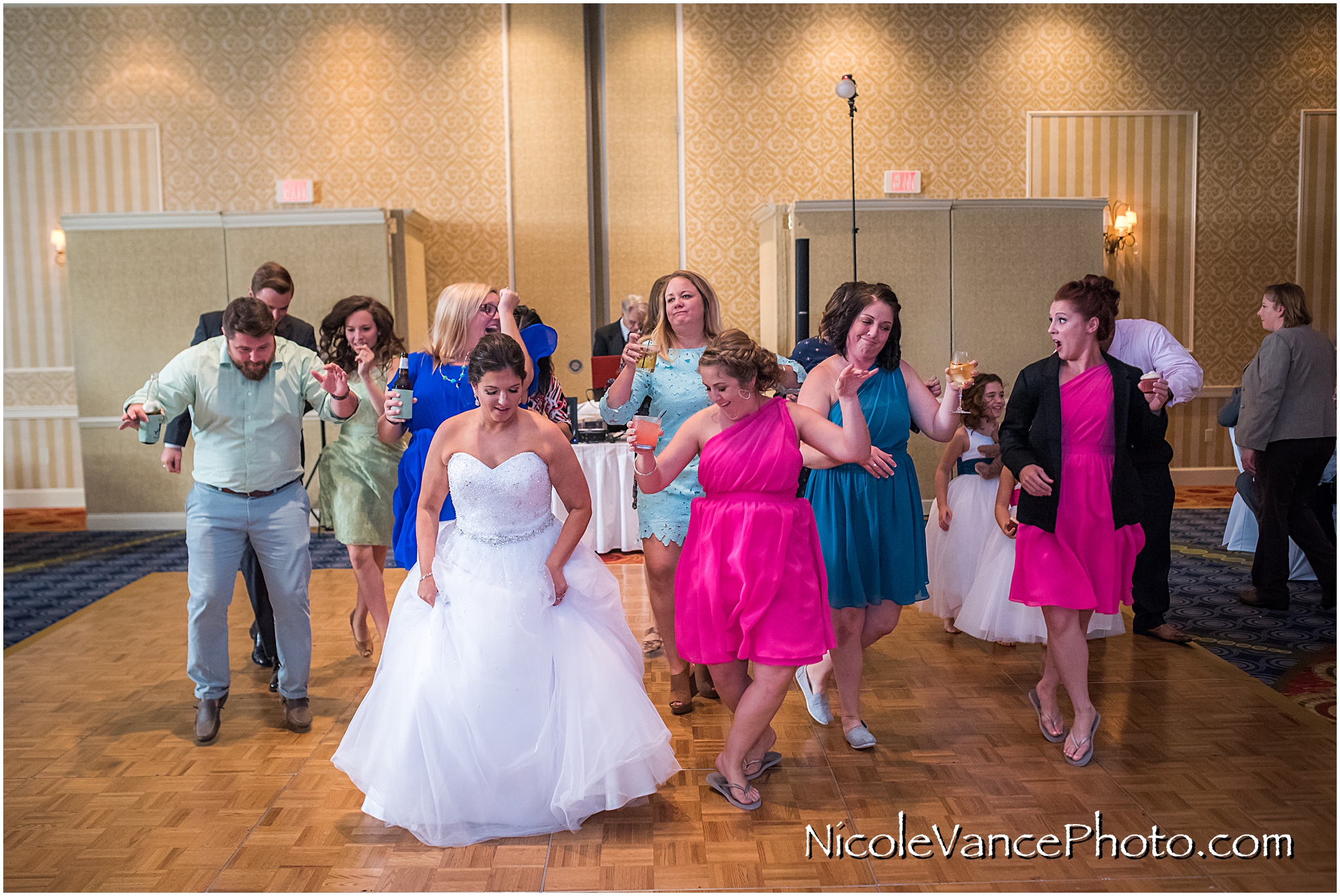 Dancing at the reception at Virginia Crossings.