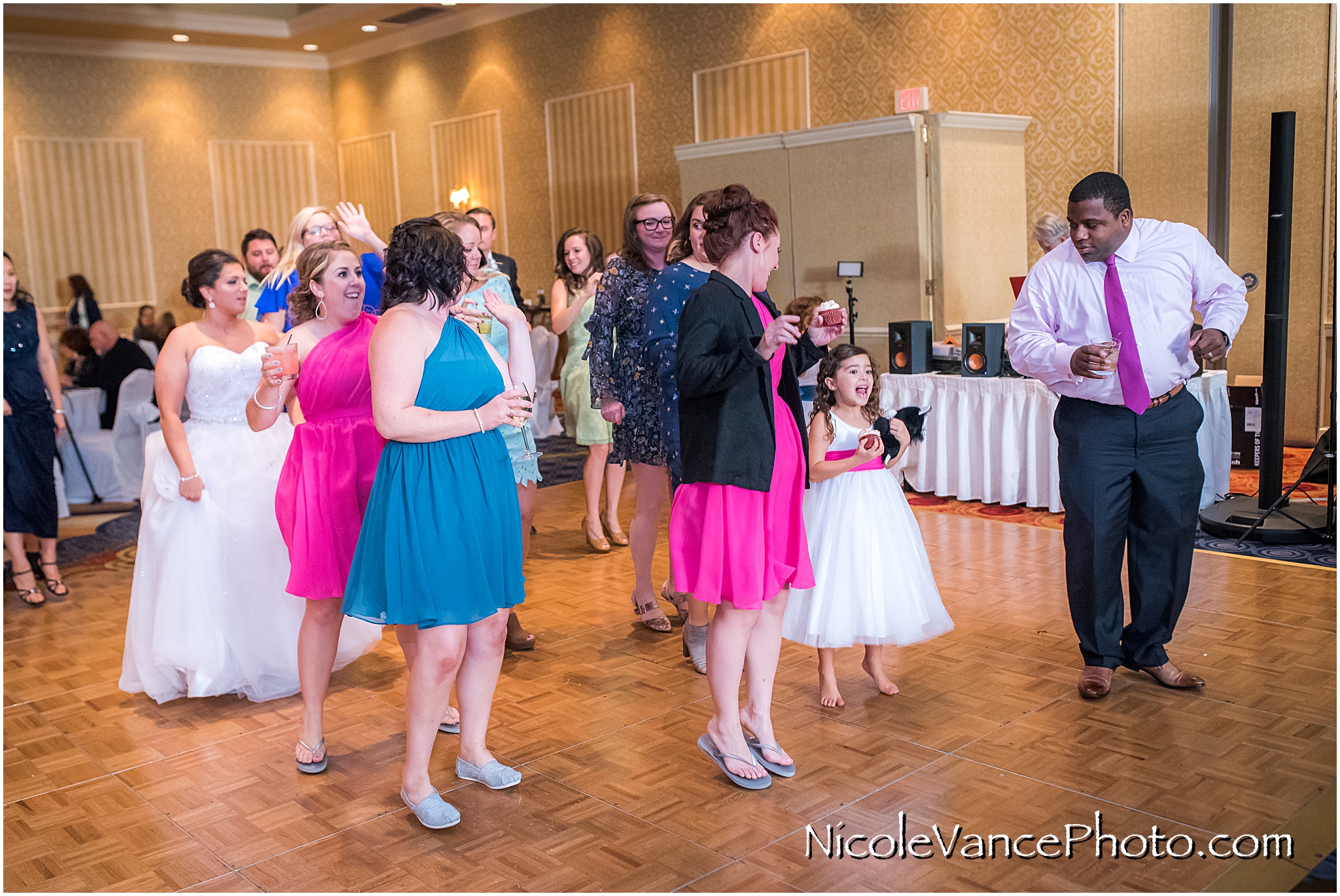 Dancing at the reception at Virginia Crossings.