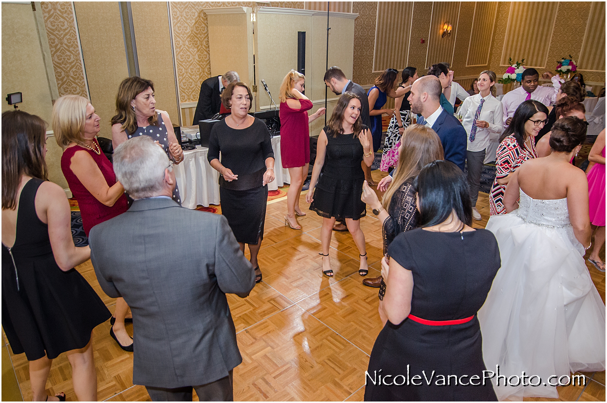 Dancing at the reception at Virginia Crossings.