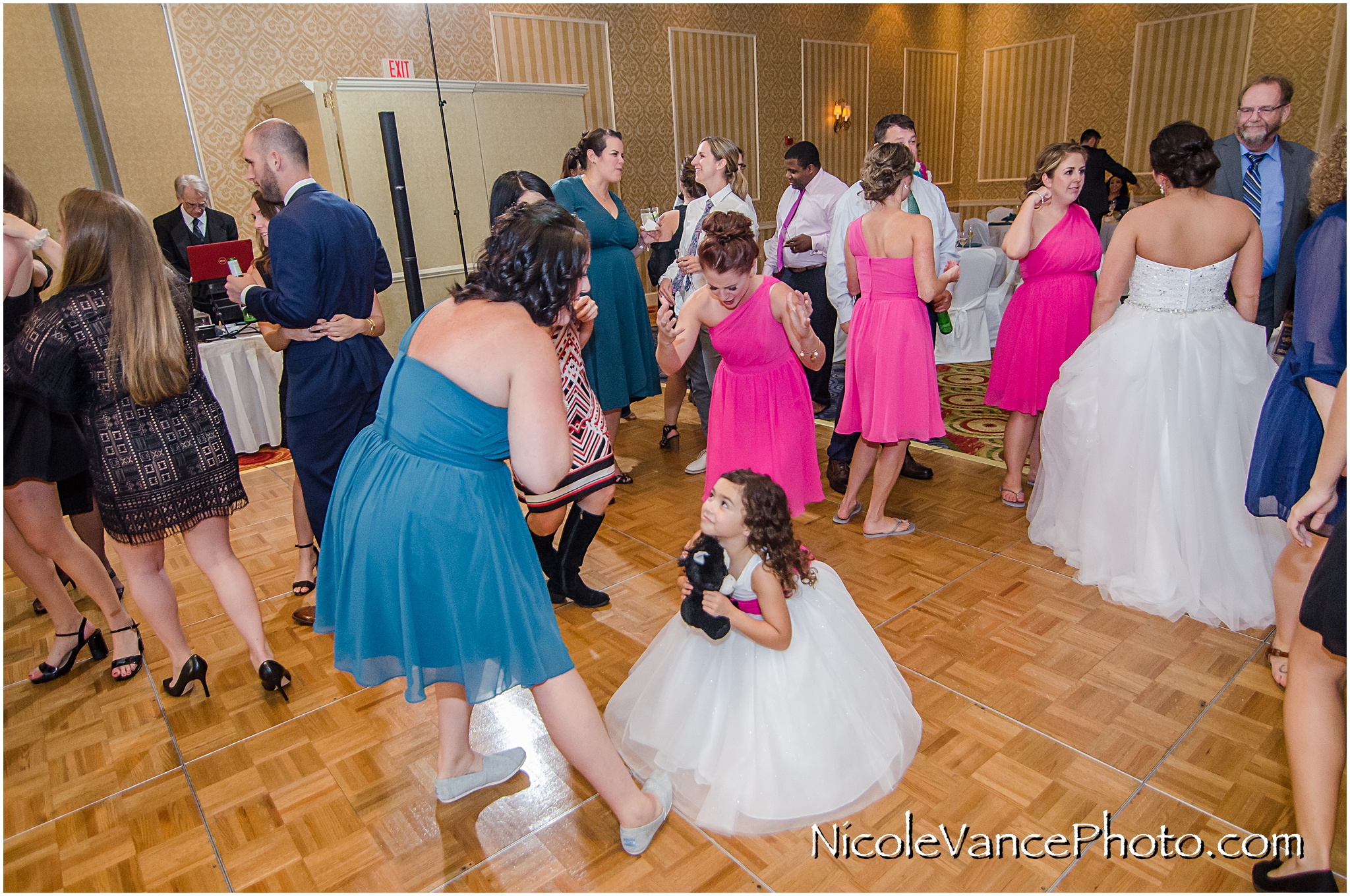 Dancing at the reception at Virginia Crossings.