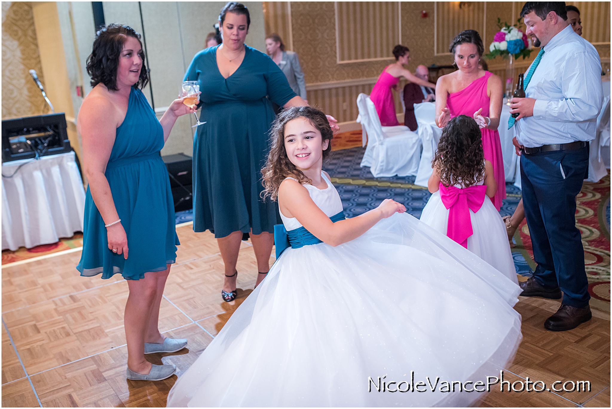 Dancing at the reception at Virginia Crossings.