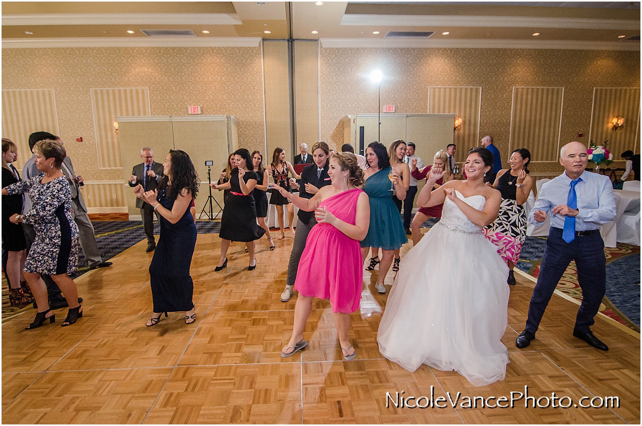 Dancing at the reception at Virginia Crossings.