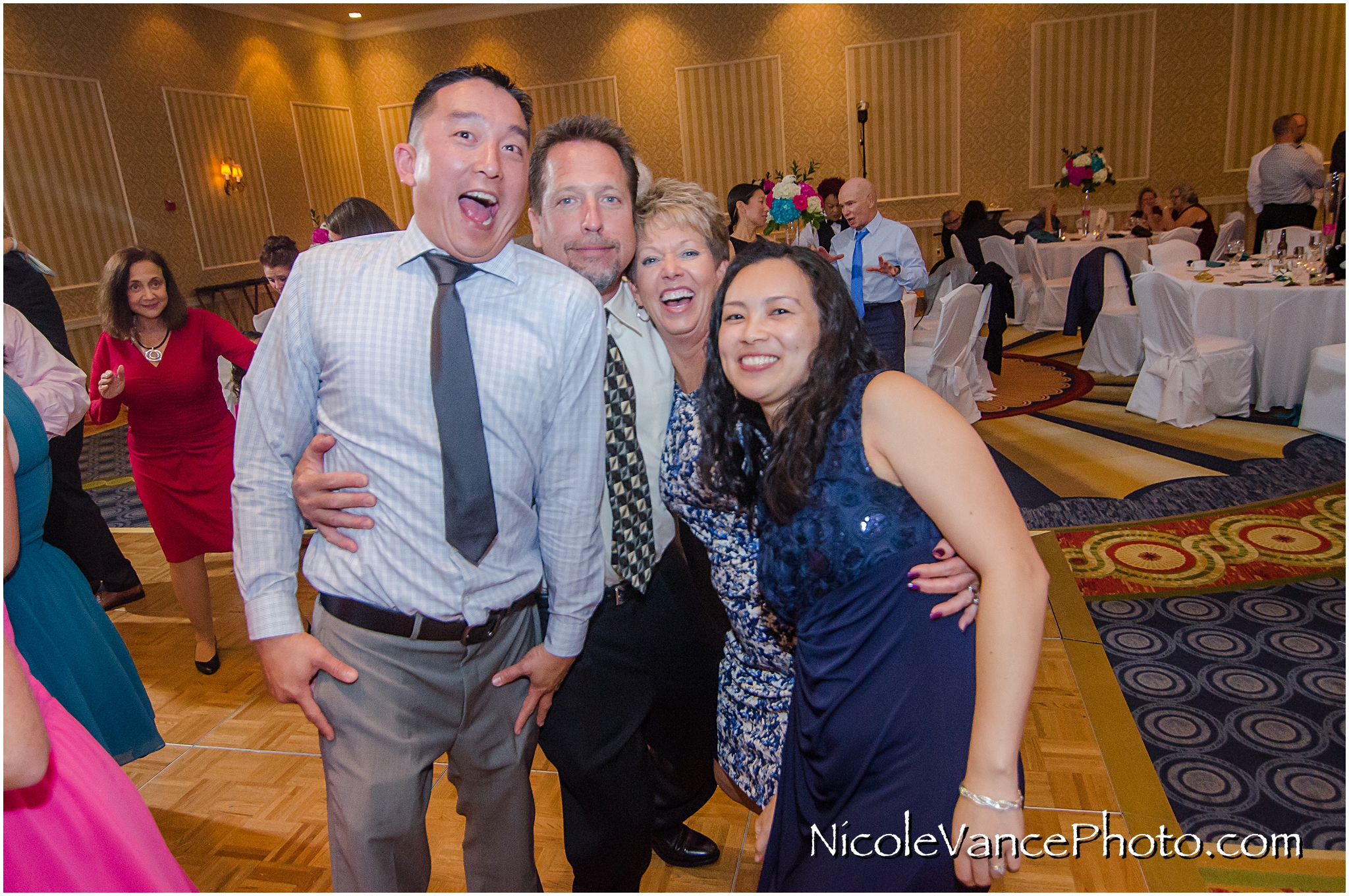 Dancing at the reception at Virginia Crossings.