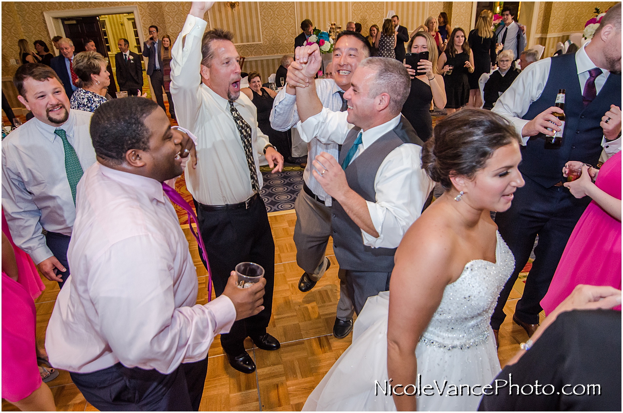 Dancing at the reception at Virginia Crossings.