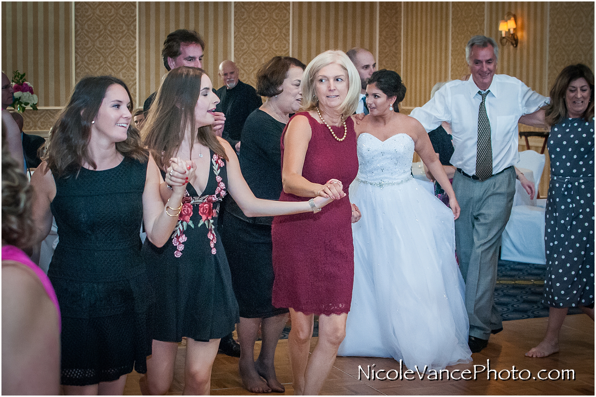 Dancing the Horah at the reception at Virginia Crossings.