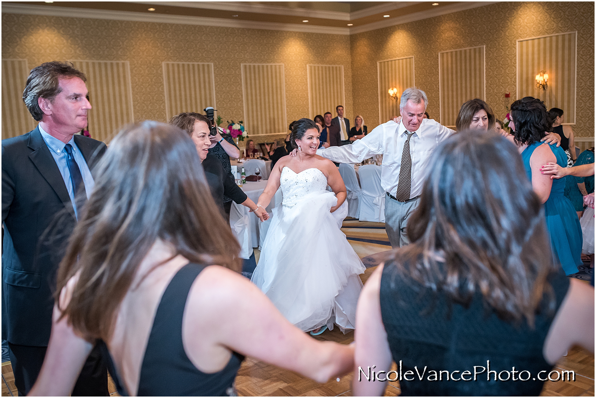 Dancing the Horah at the reception at Virginia Crossings.