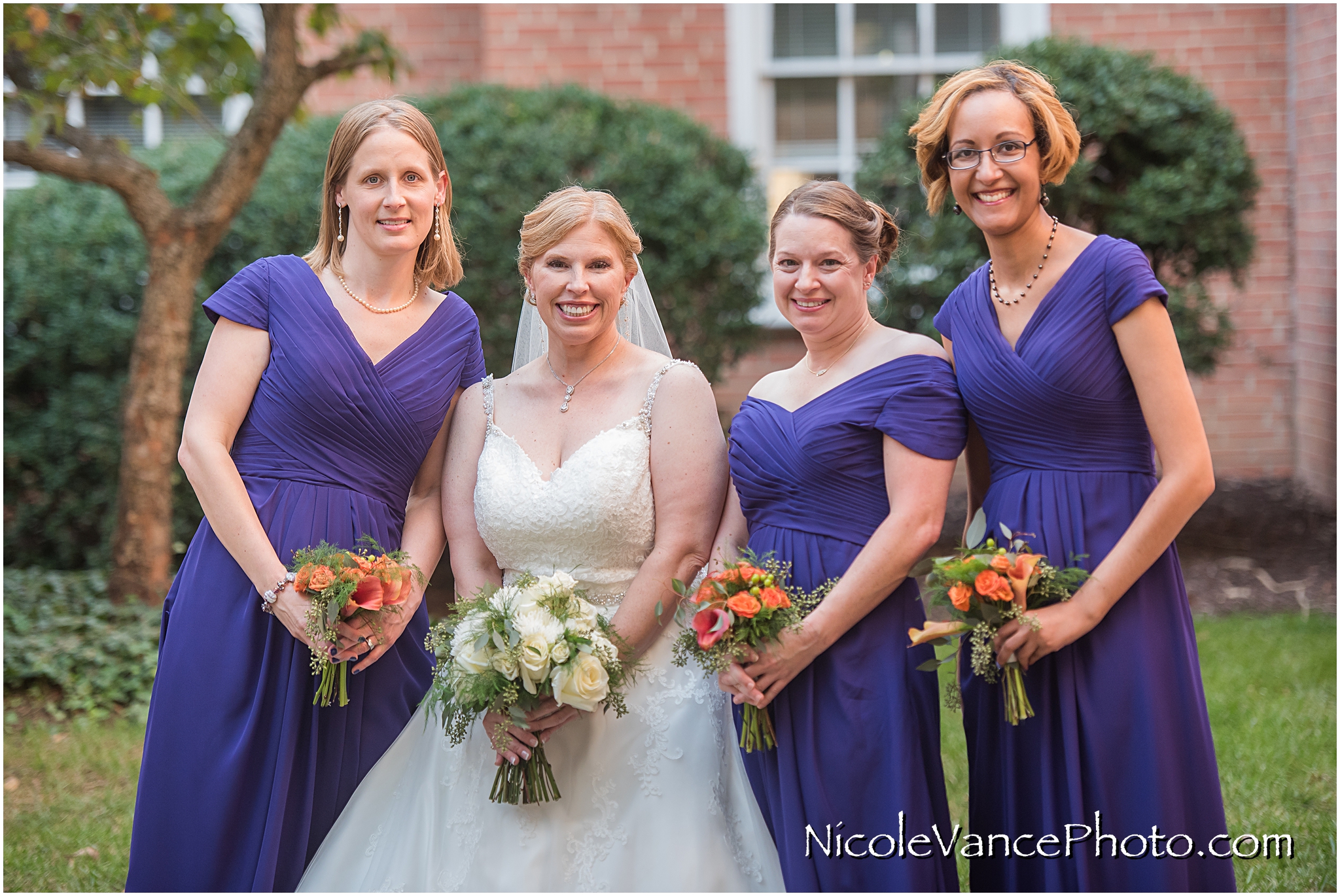 The beautiful bridal party before the wedding ceremony.