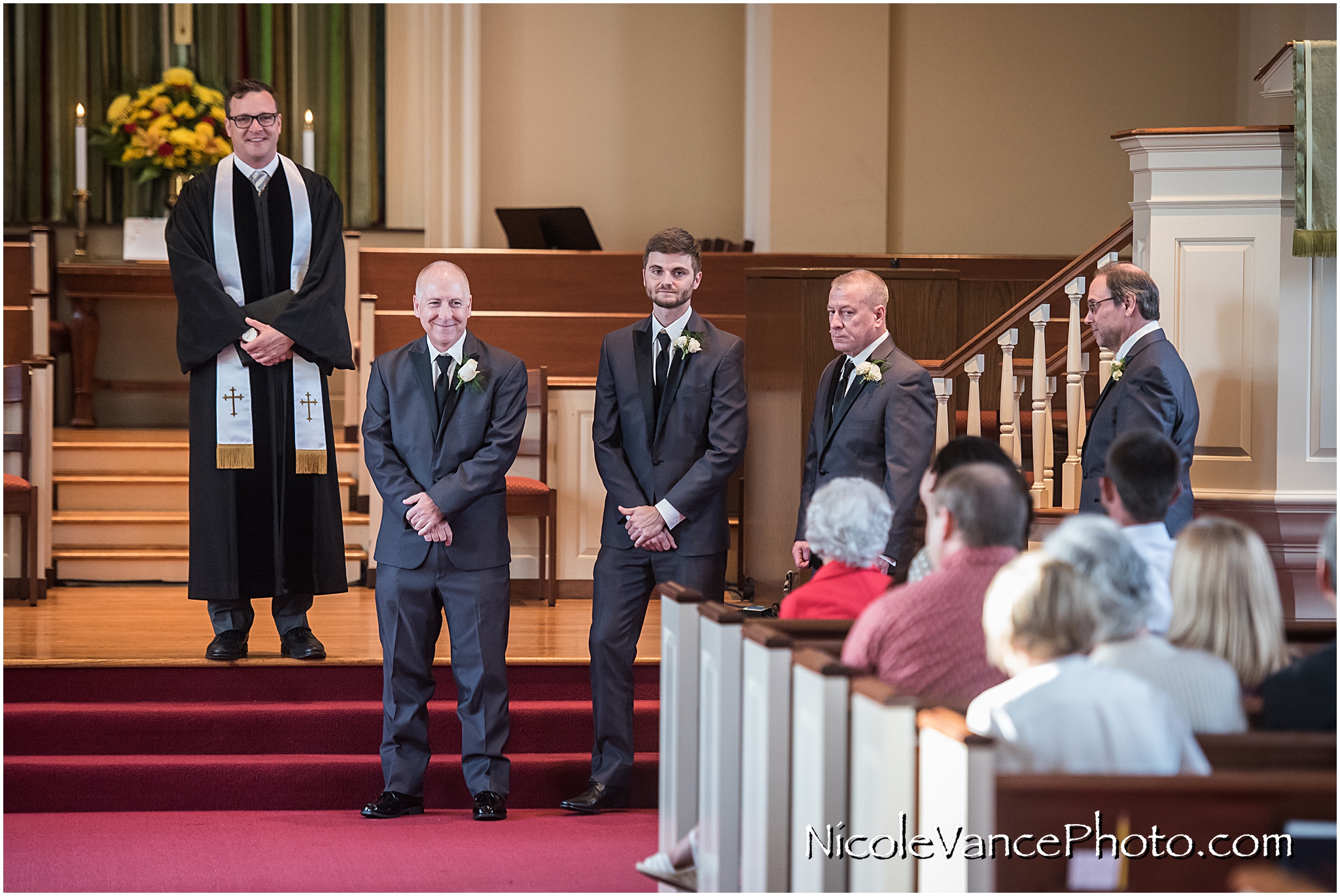 The groom is ready to see his bride for the first time. Third Church RVA.