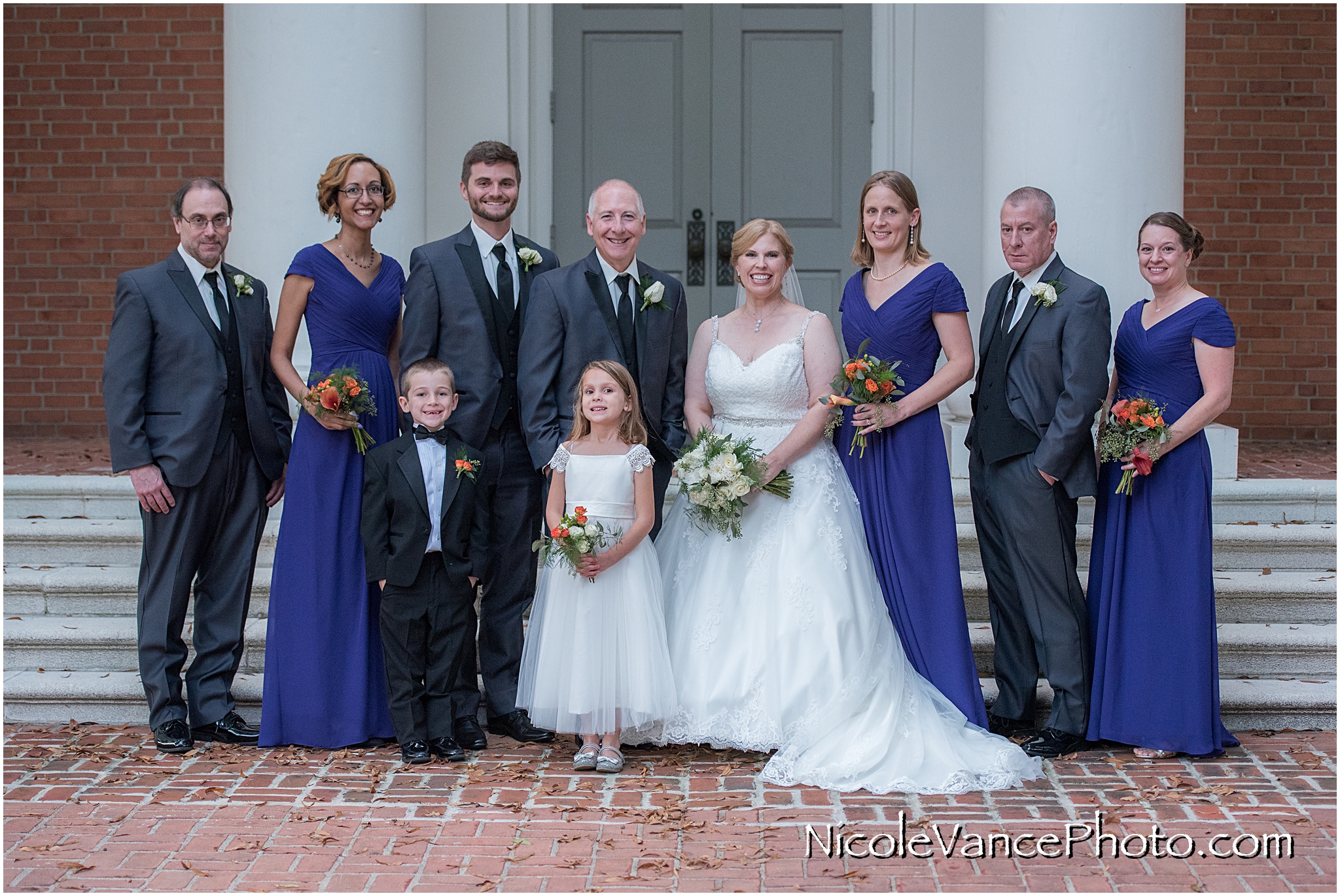 Bridal Party on the steps of Third Church.