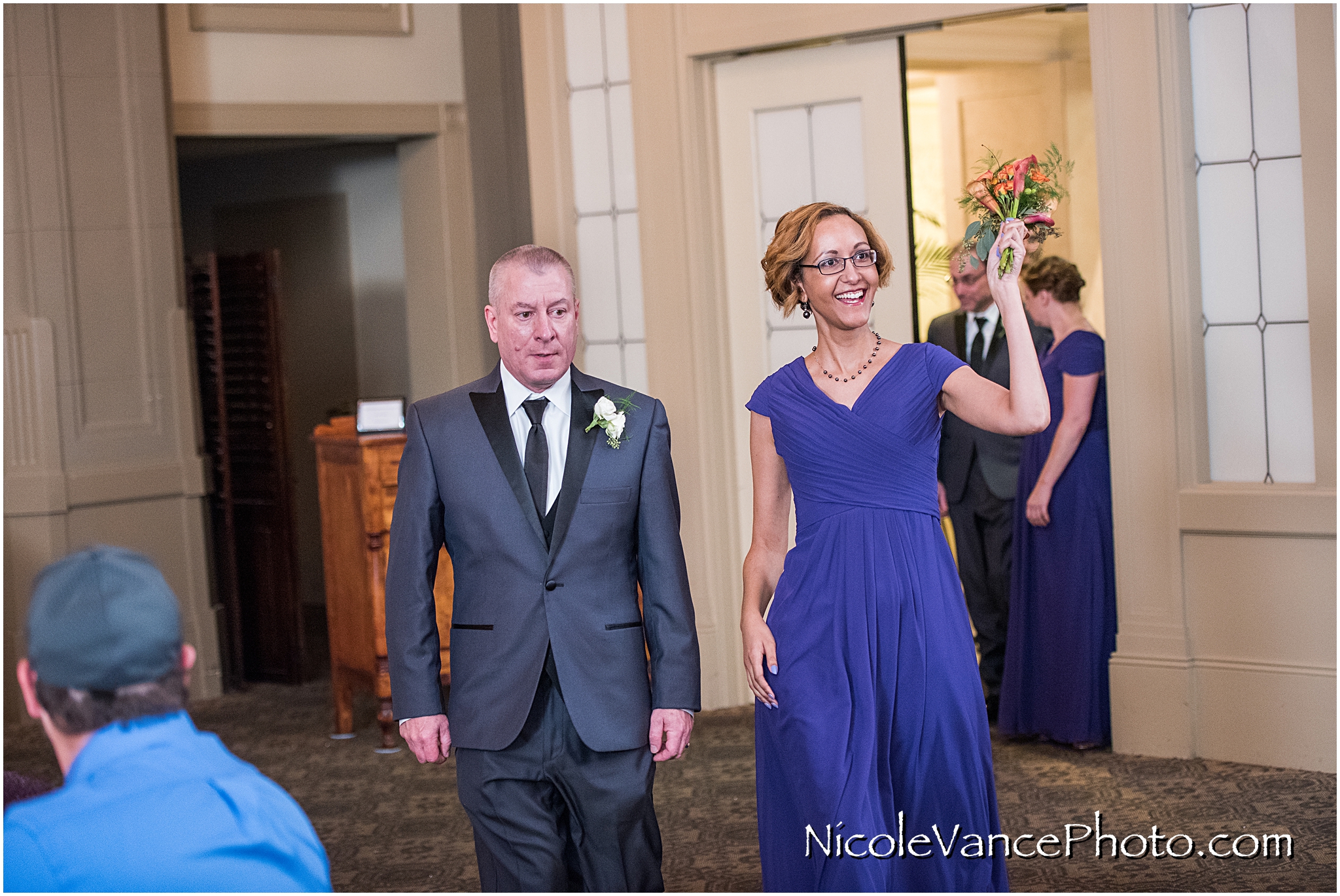 Reception entrance by wedding party at the Hotel John Marshall.