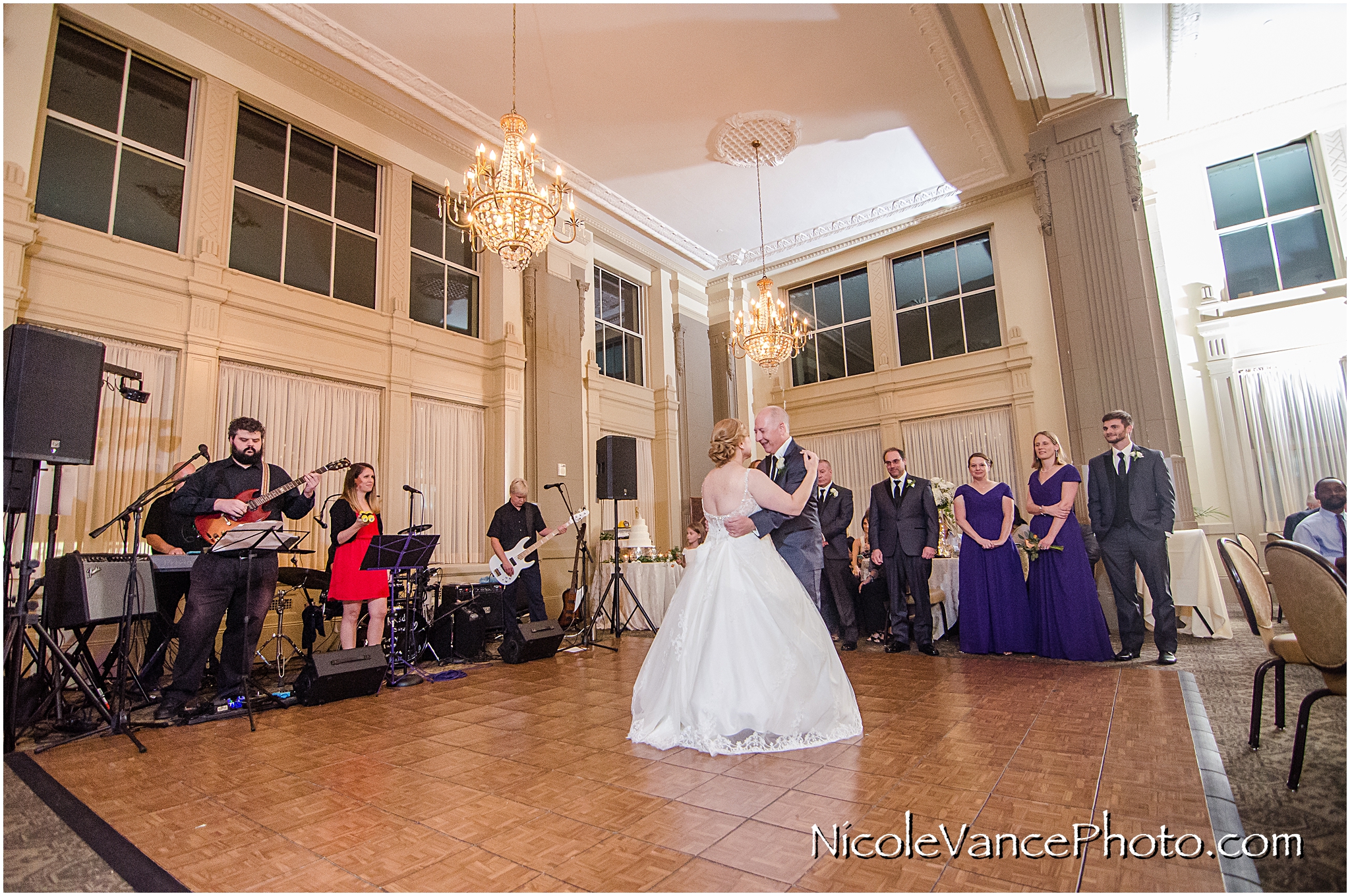 Barbara and Jerry enjoy their first dance at the Hotel John Marshall.