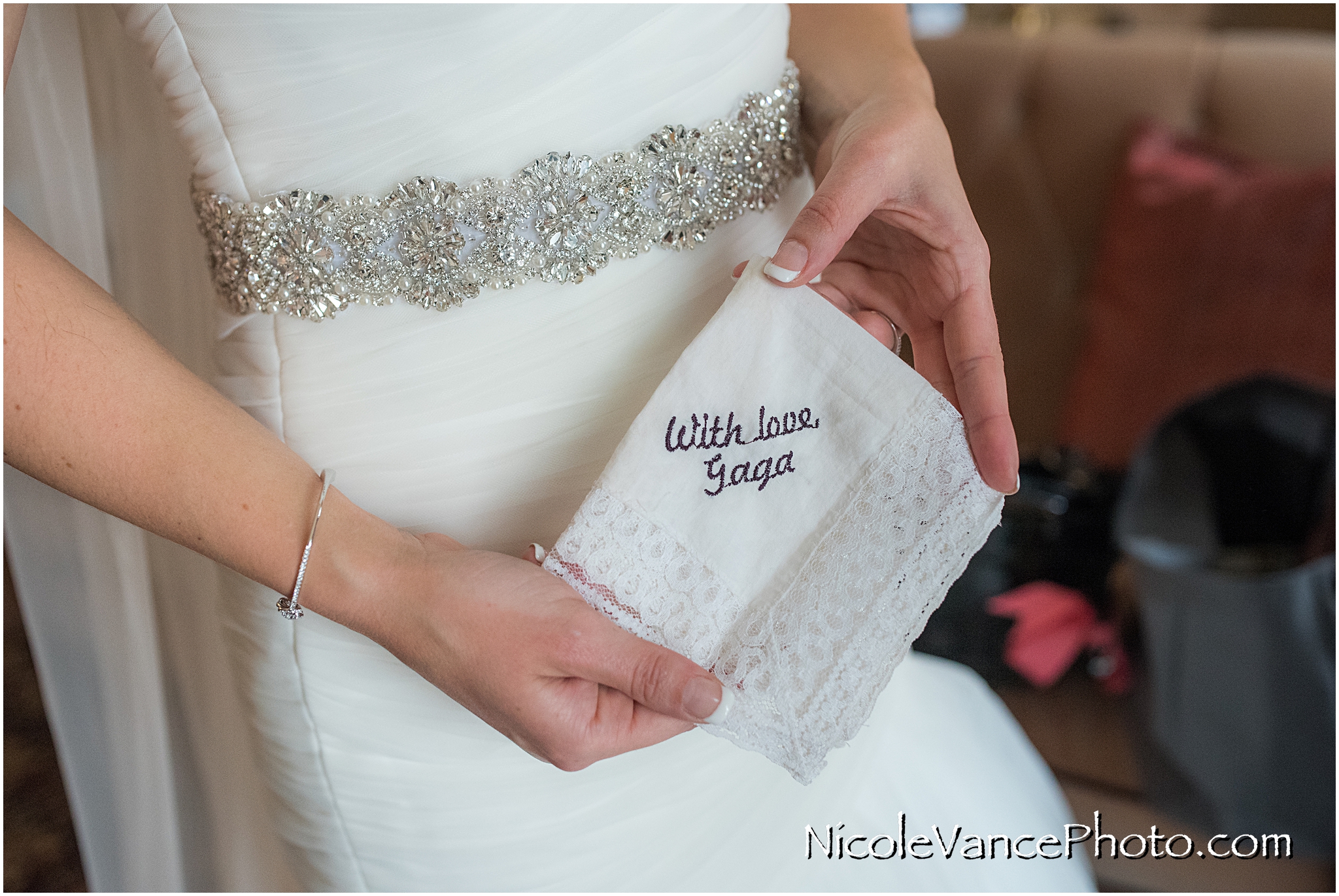 This embroidered handkerchief is so beautiful.