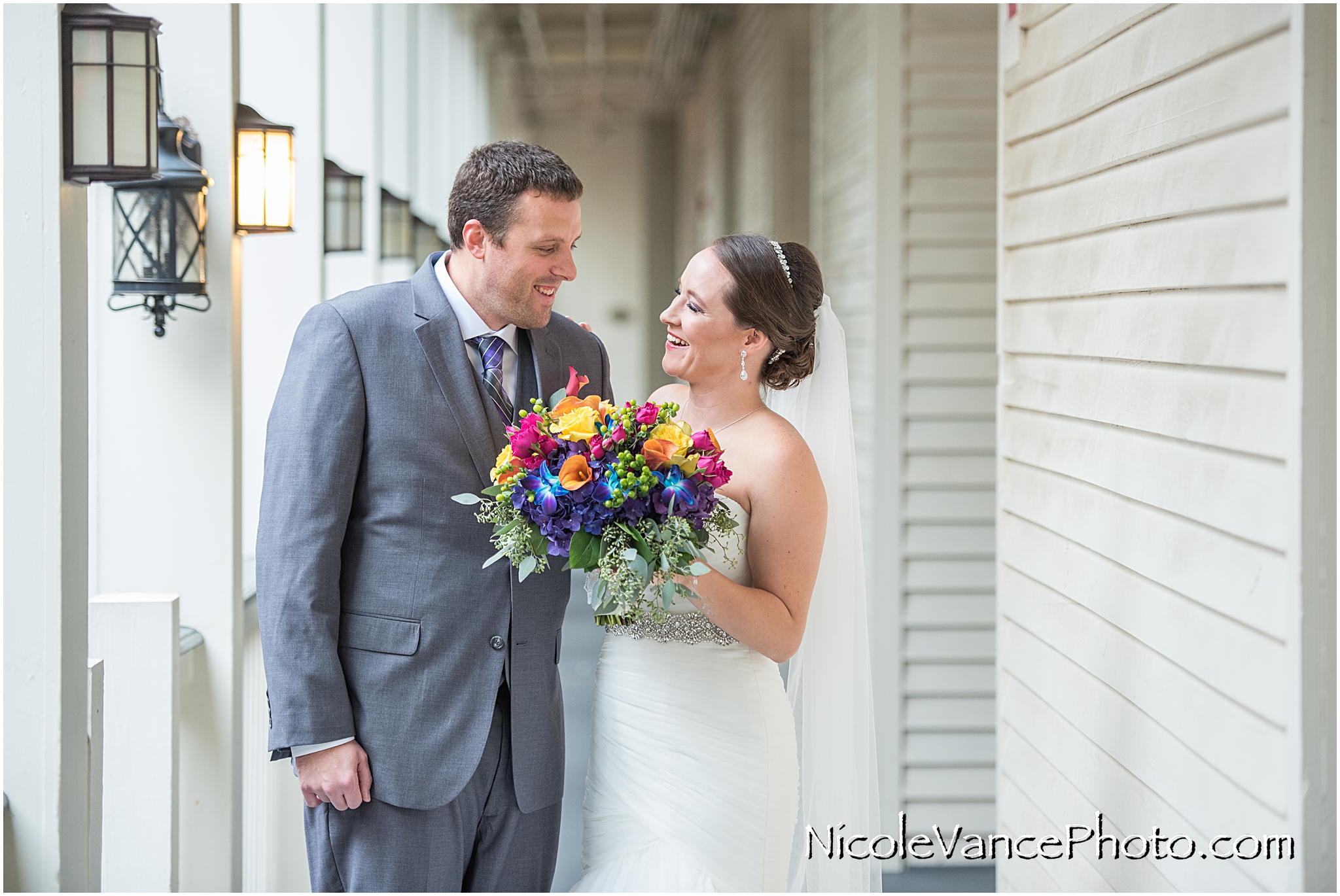 Portraits on the balcony of the Linden Row Inn, in Richmond Virginia.