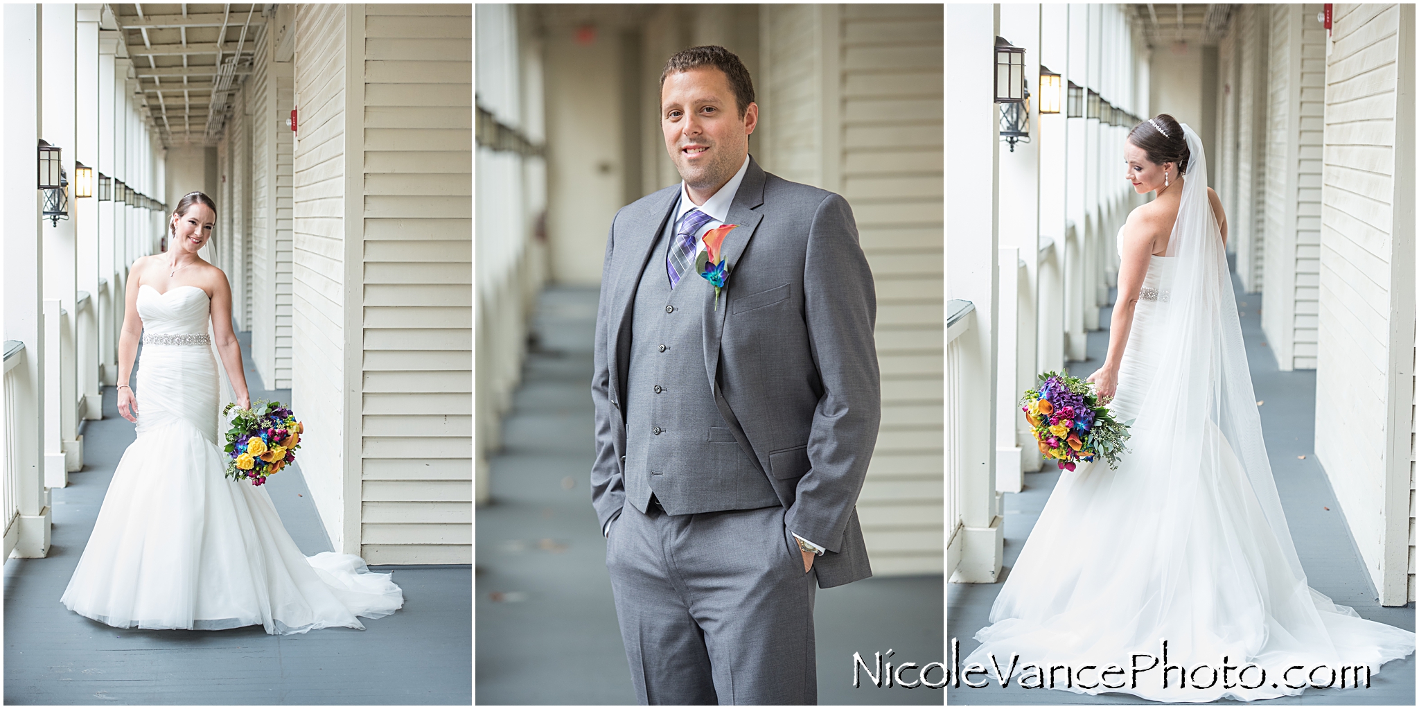 Portraits on the balcony of the Linden Row Inn, in Richmond Virginia.