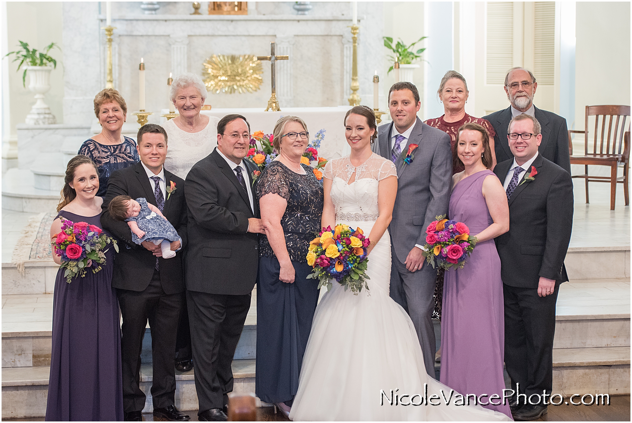 Family photos in St Peter's Church in Richmond Virginia.