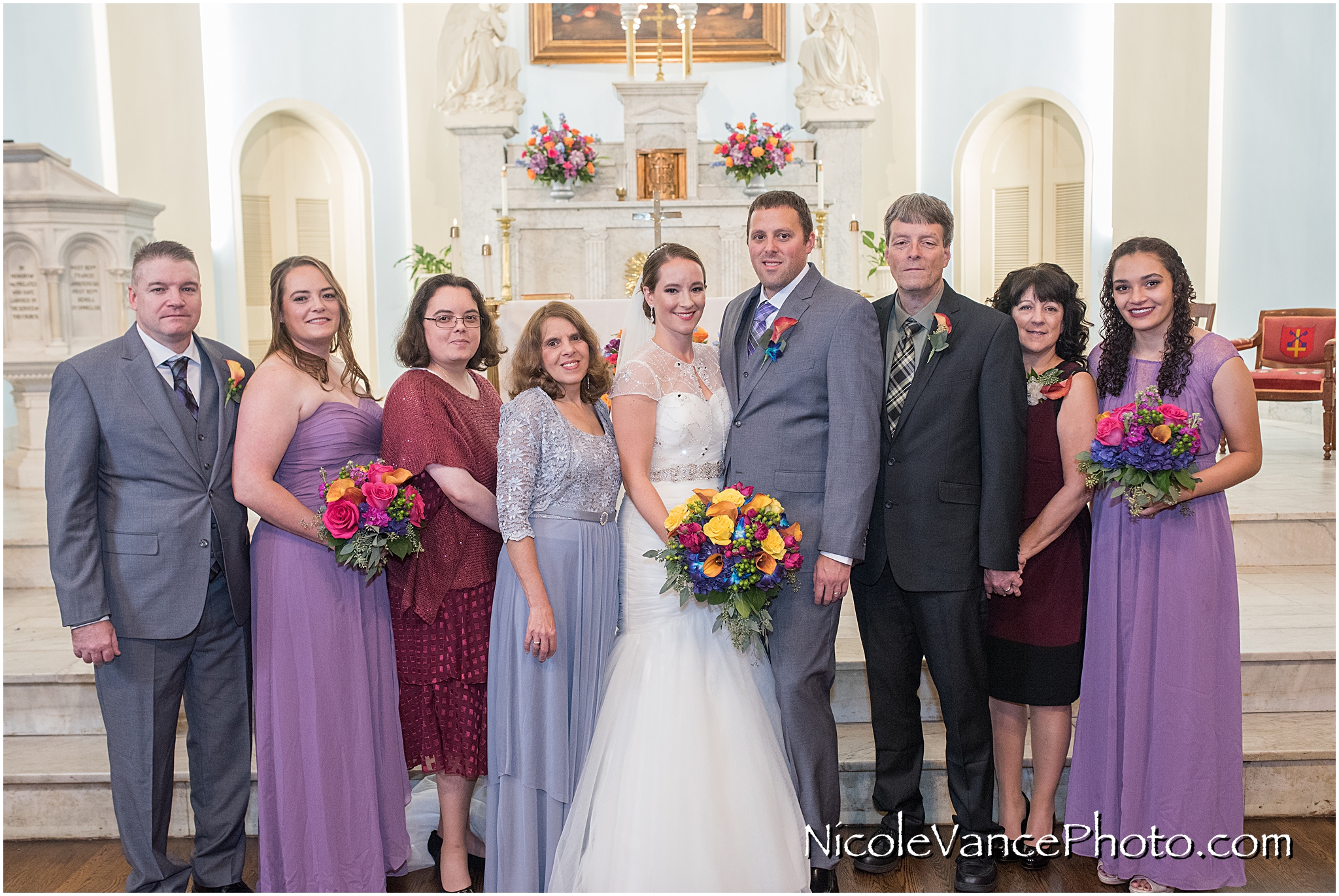 Family photos in St Peter's Church in Richmond Virginia.