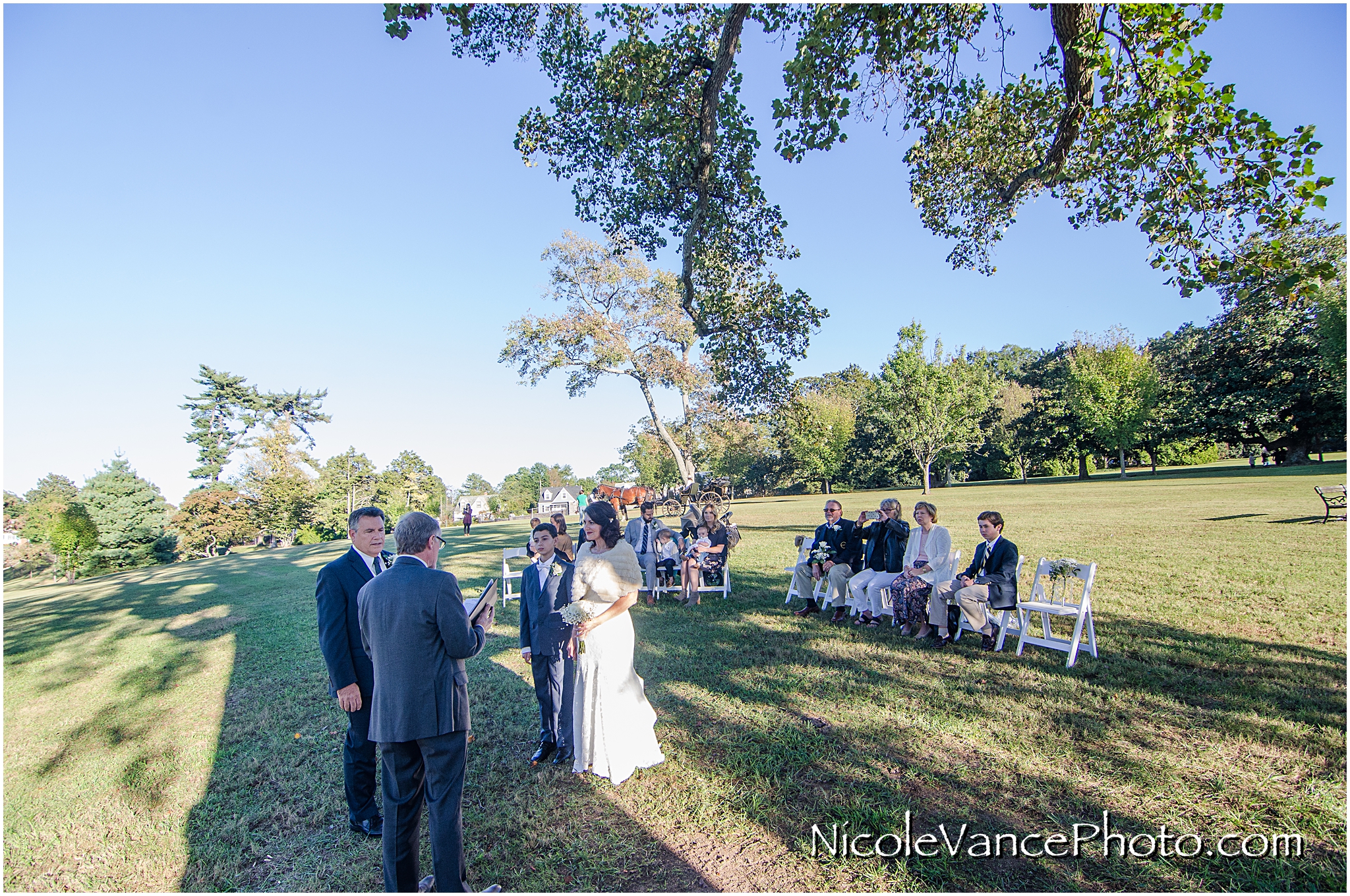 The wedding ceremony at Maymont Park in Richmond, VA.