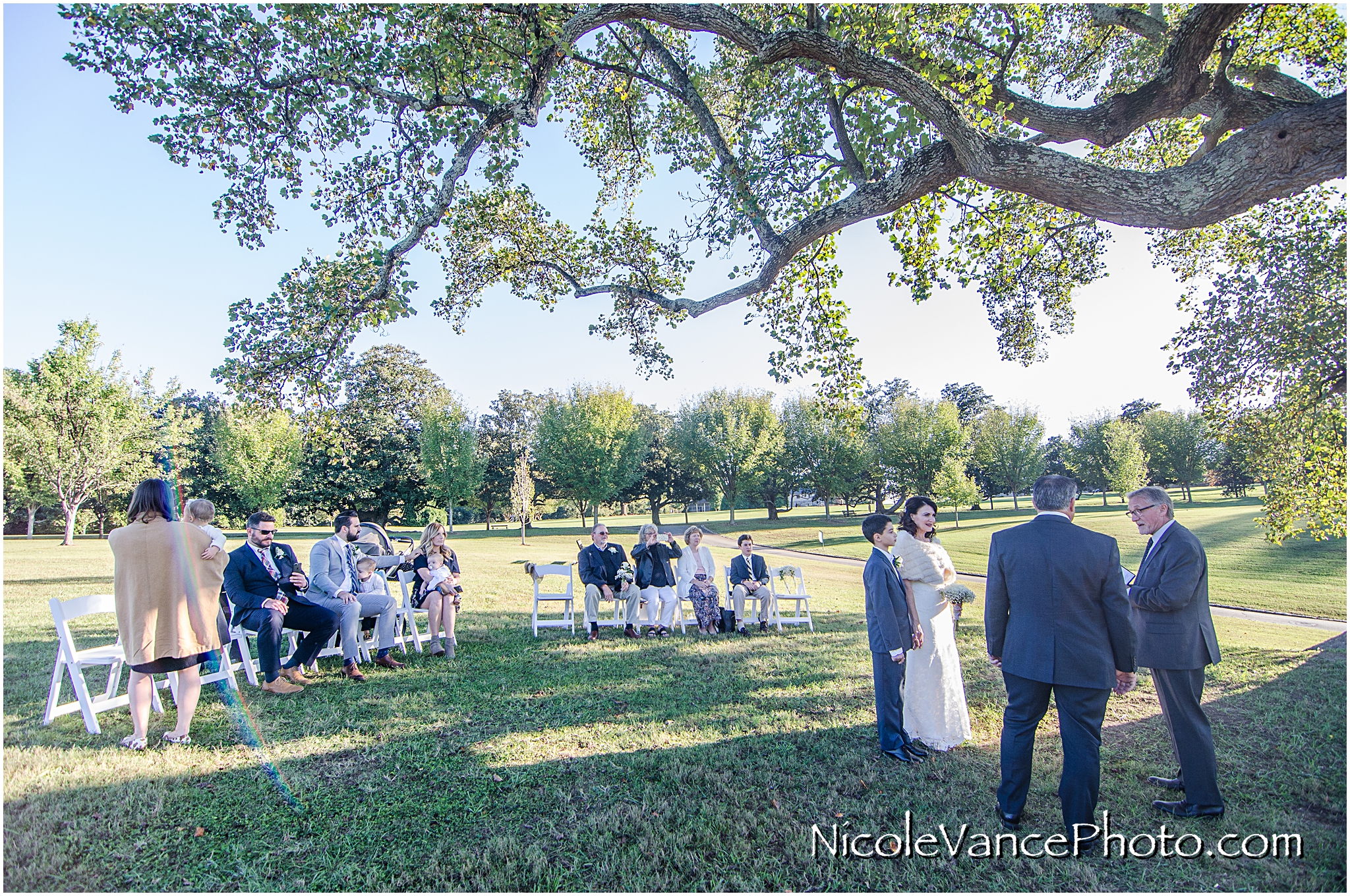 The wedding ceremony at Maymont Park in Richmond, Virginia.