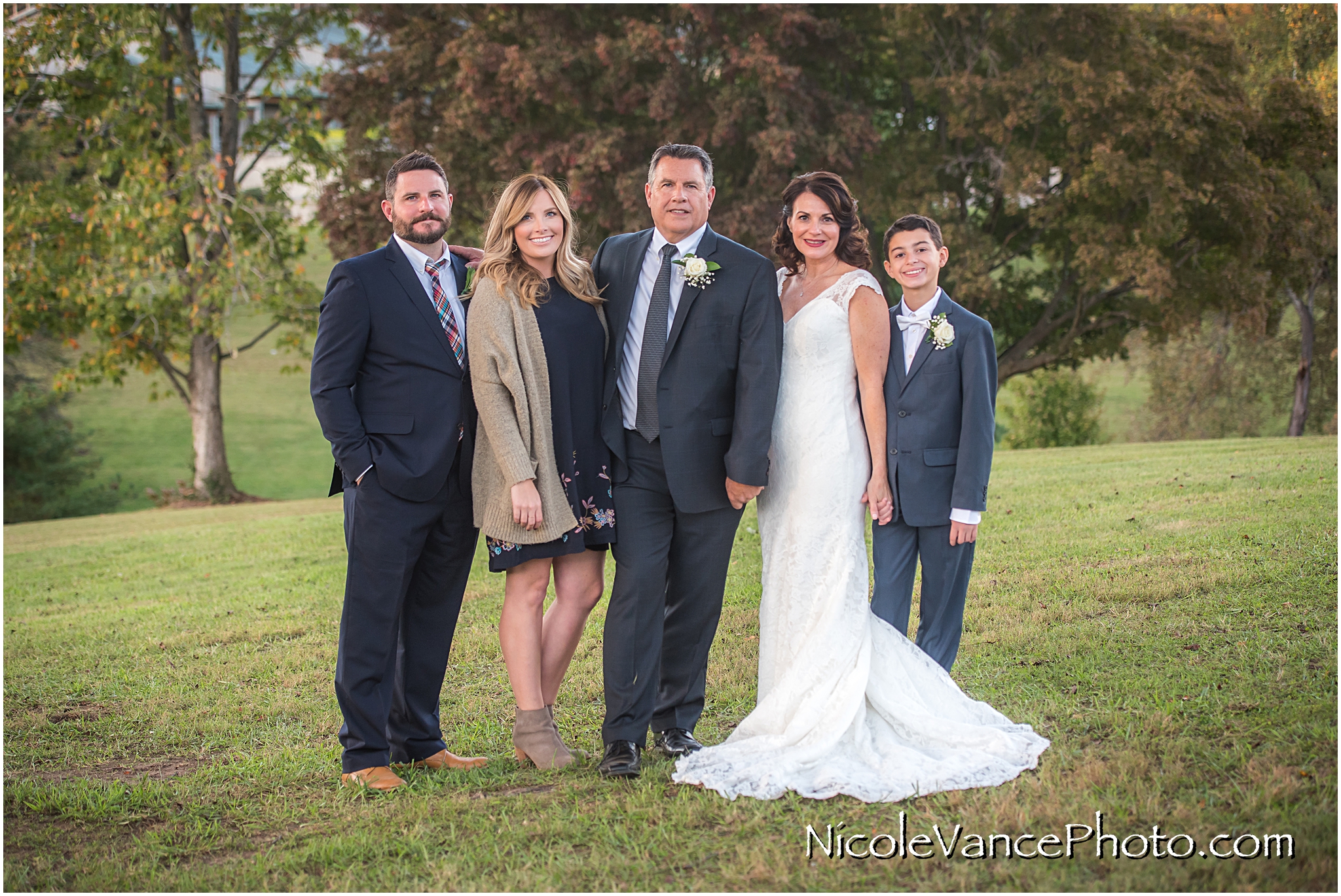 Family photos taken at the ceremony site at Maymont Park.