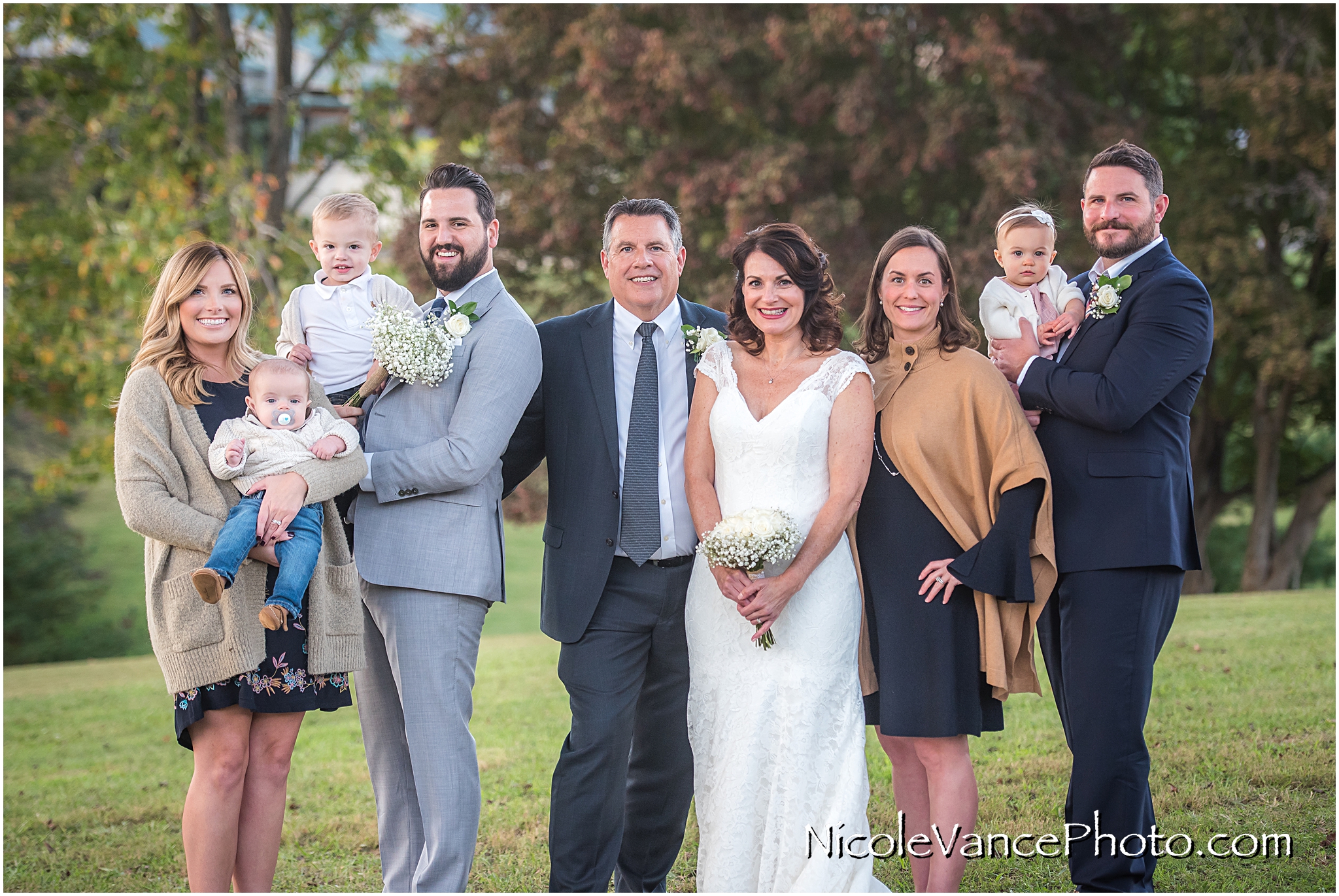 Family photos taken at the ceremony site at Maymont Park.