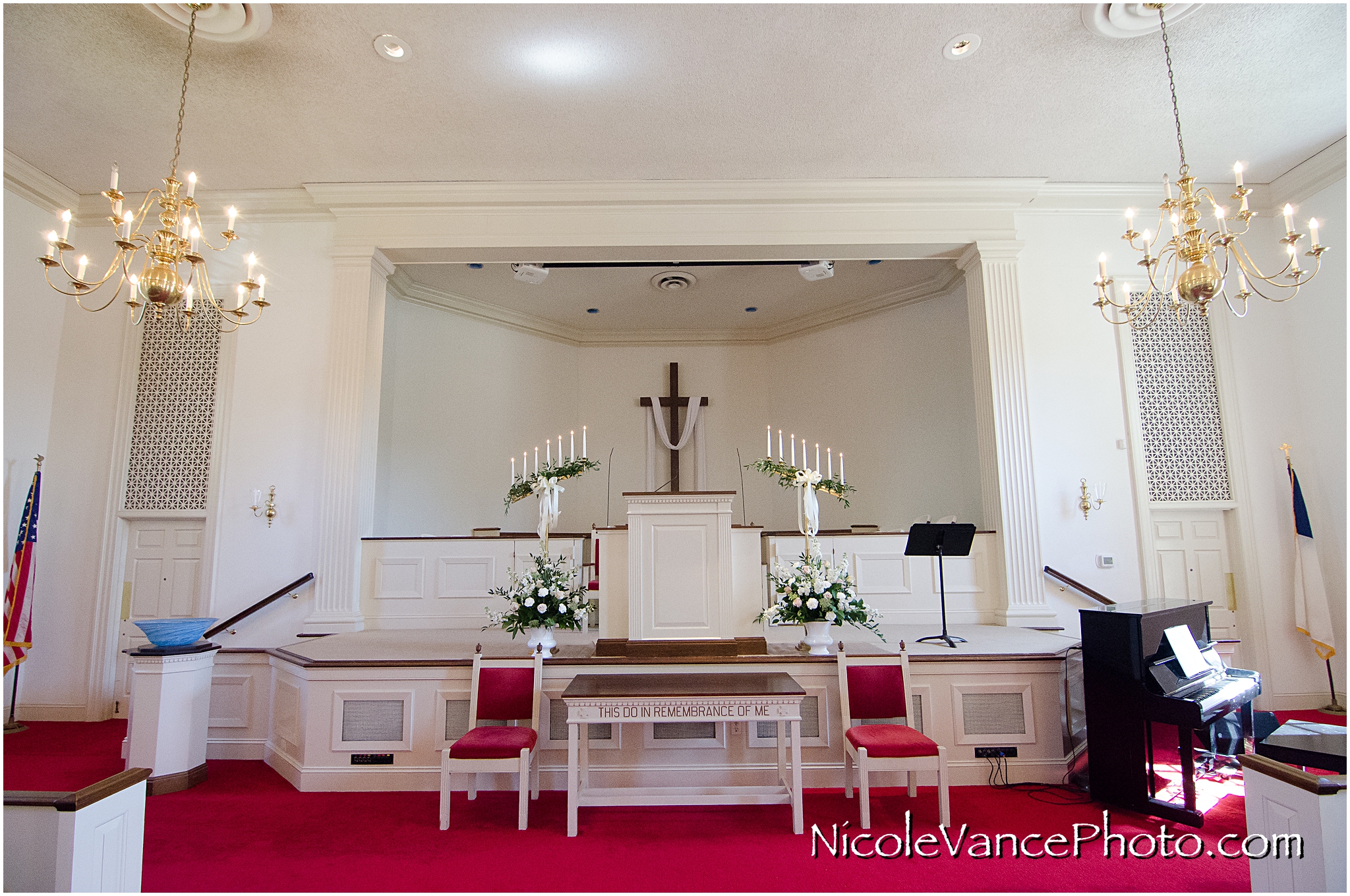 The sanctuary inside Crestwood Presbyterian Church on Jahnke Rd in Chesterfield VA.