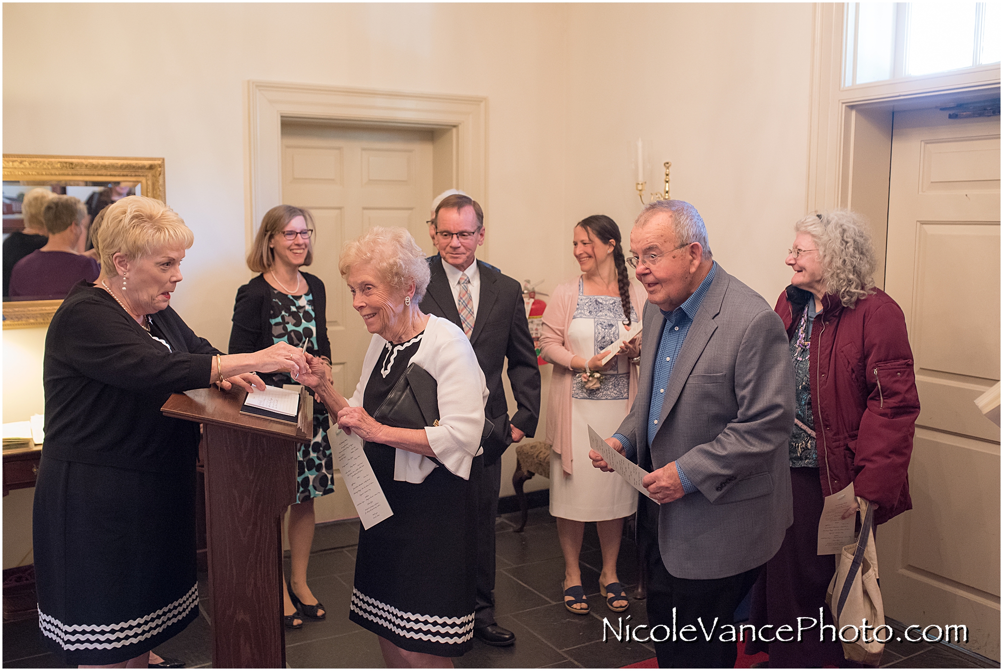 The guests arrive before the ceremony at Crestwood Presbyterian Church in Chesterfield VA.