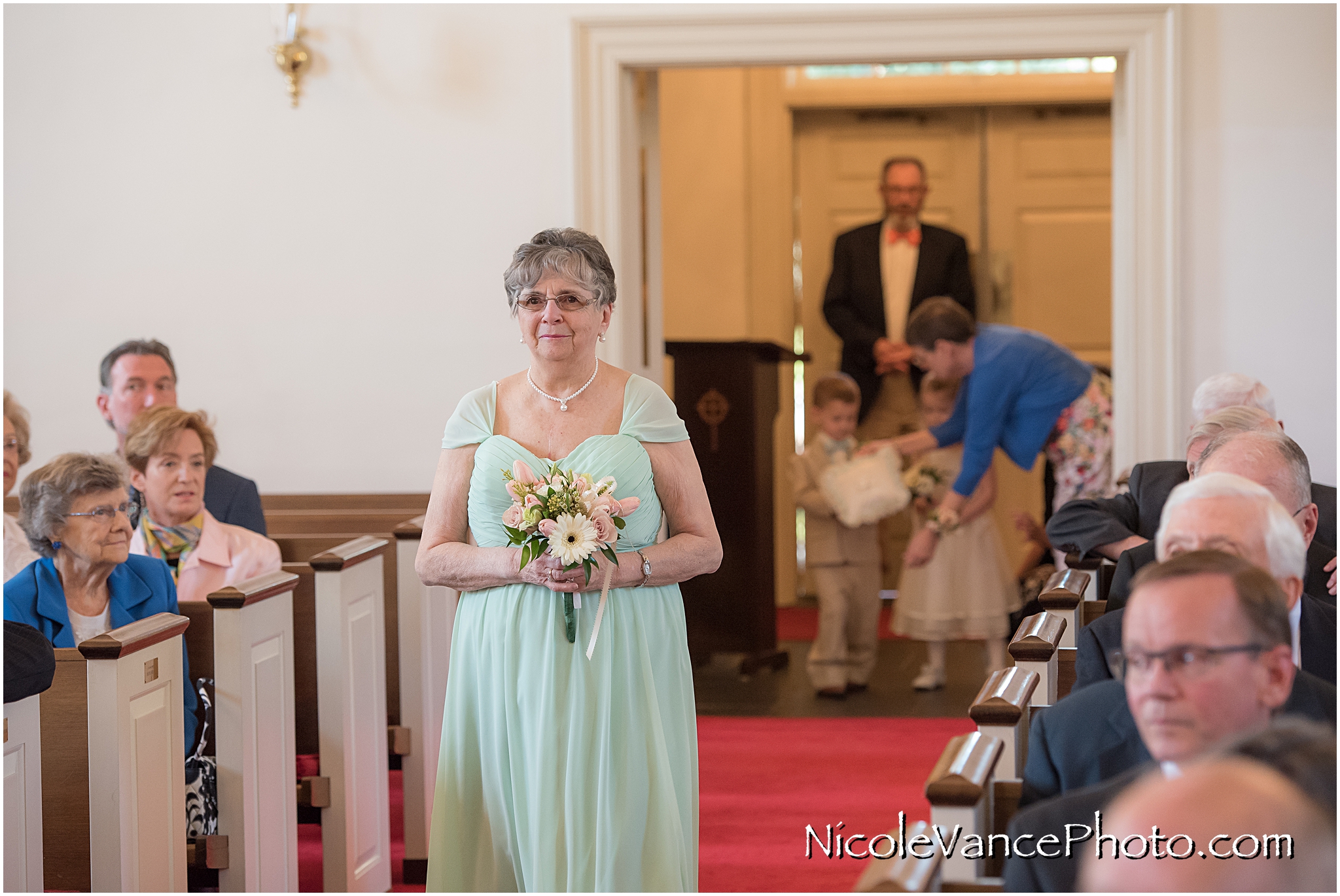 wedding procession at Crestwood Presbyterian Church in Chesterfield VA.