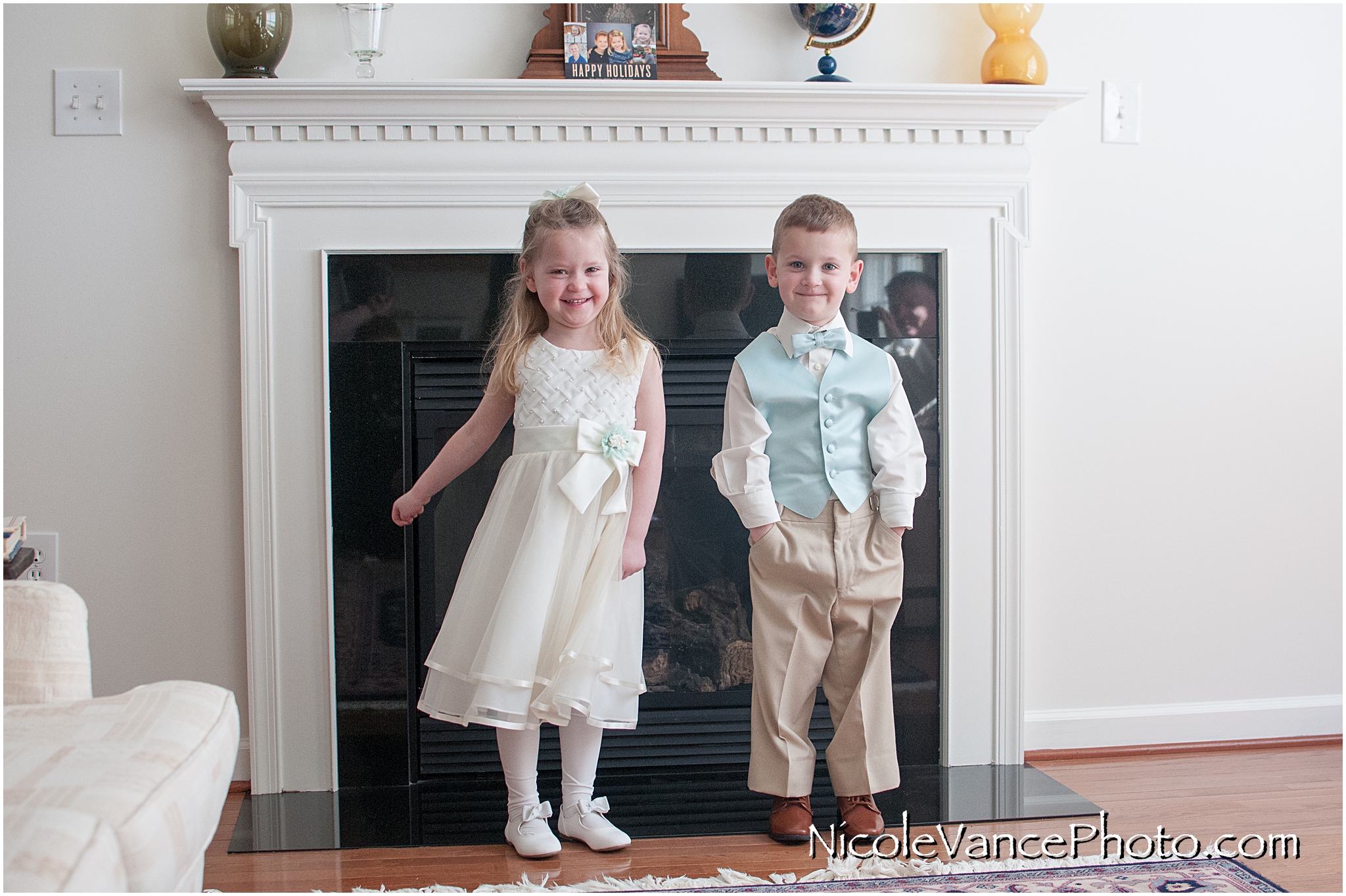 The flower girl and ring bearer are all ready for the wedding!