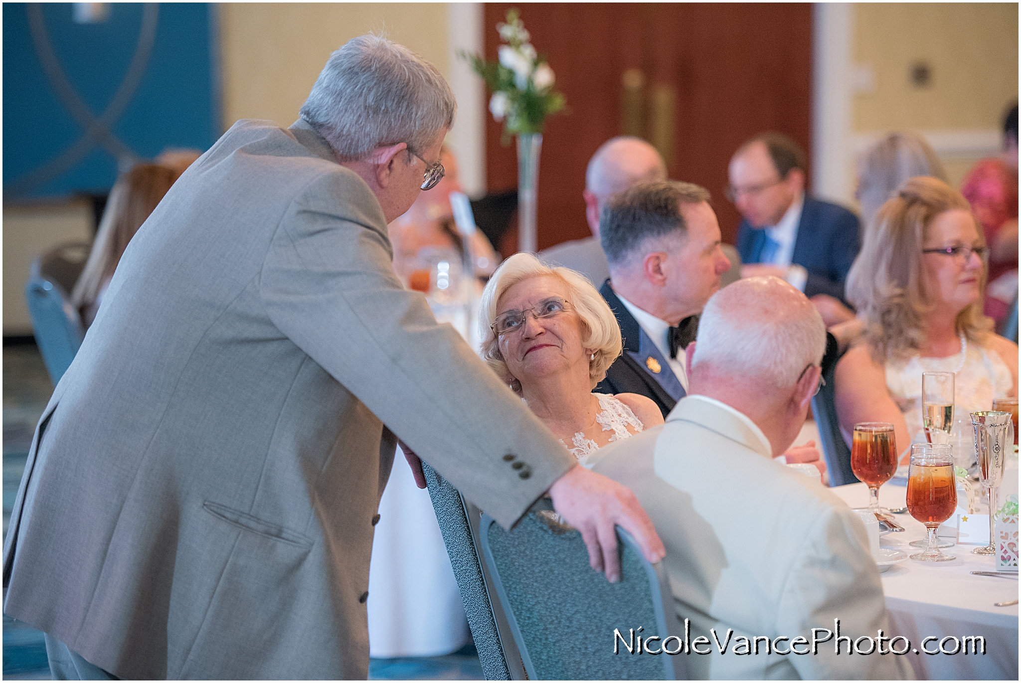 Wedding reception at the ballroom at the Doubletree by Hilton Richmond-Midlothian.