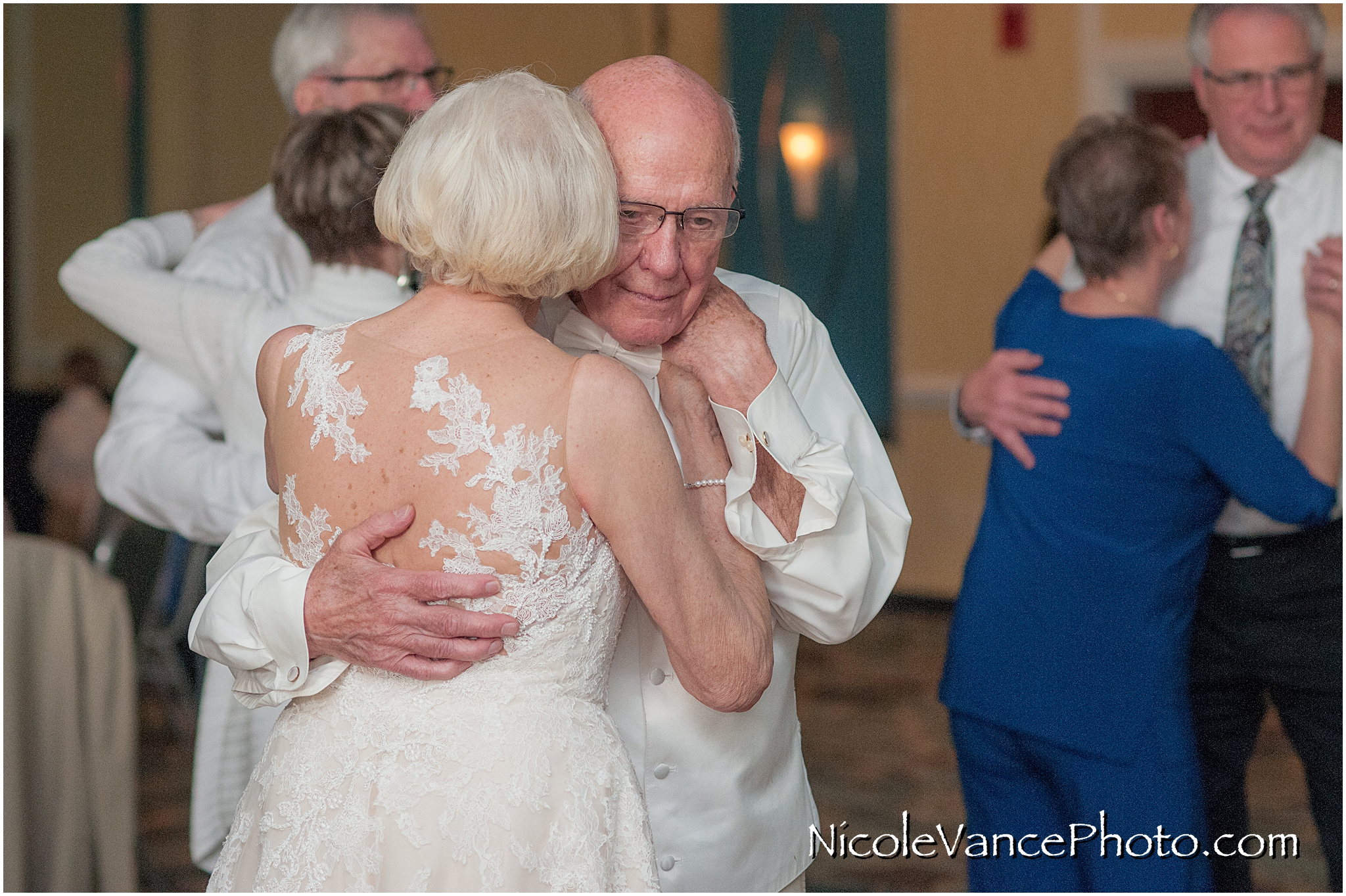 The bride and groom enjoy their last dance at the Doubletree by Hilton Richmond - Midlothian.